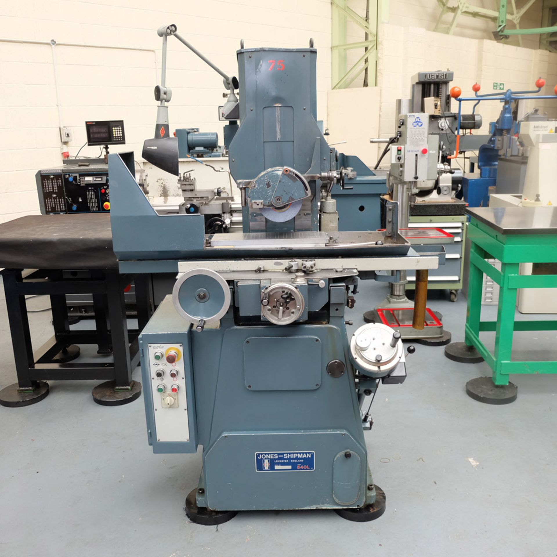 Jones & Shipman Type 540L Surface Grinder. Capacity 18" x 6". Height Under Wheel 16".