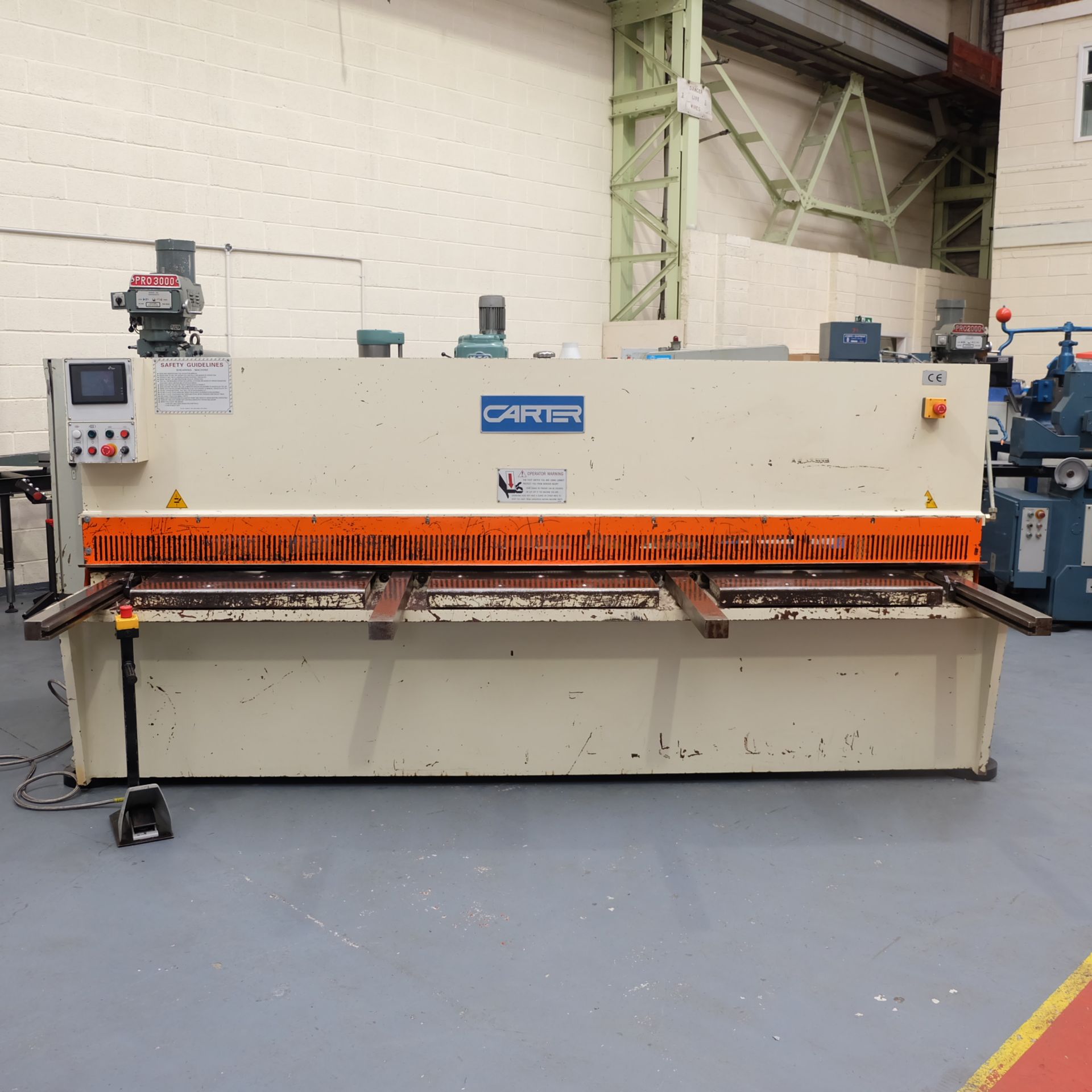 Carter Model QC12K-6x3200: Hydraulic Power Guillotine.