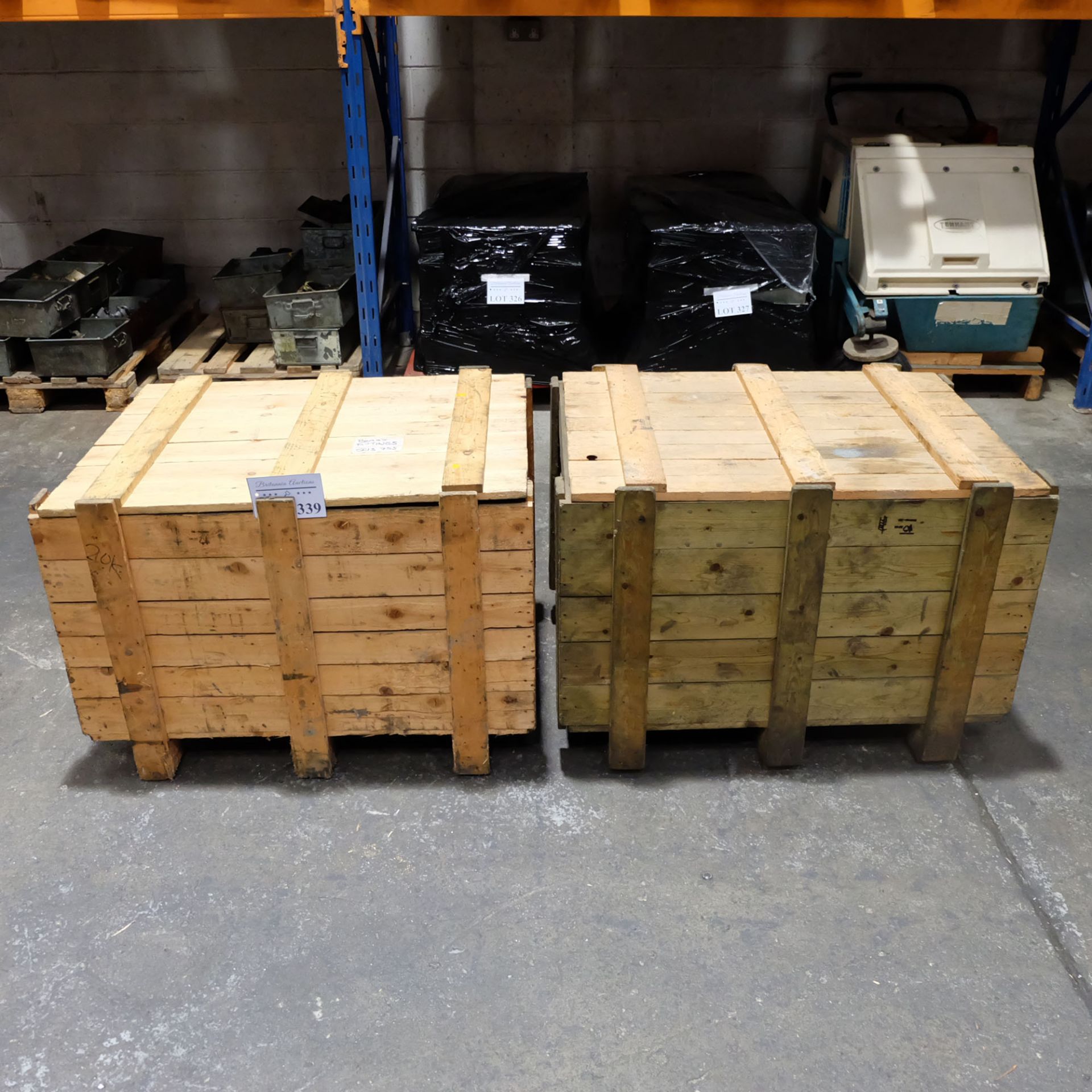 2 x Timber Boxes 35" x 26" x 20" 34" x 26" x 20"