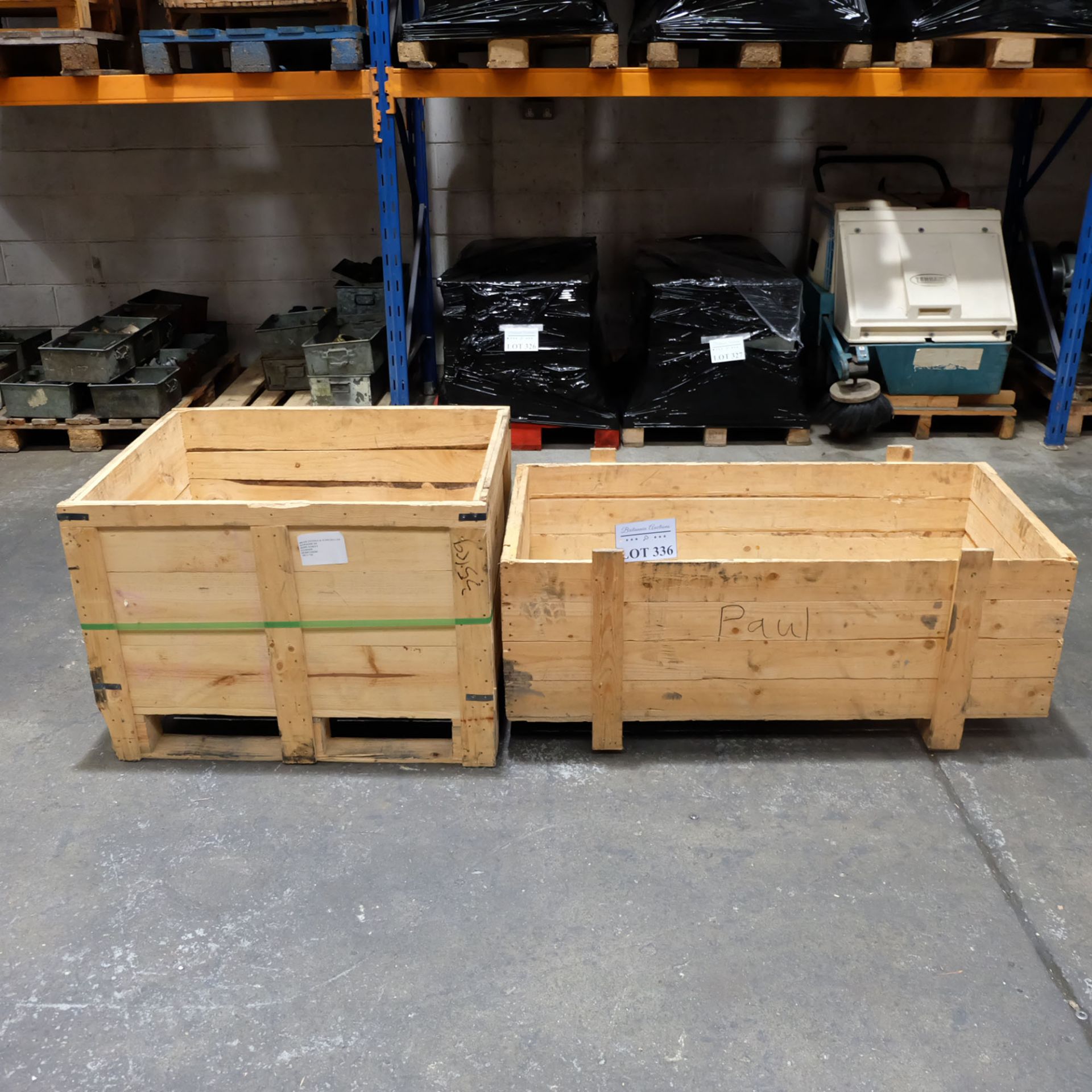 2 x Timber Boxes 34" x 26" x 20" 48" x 24" x 16"