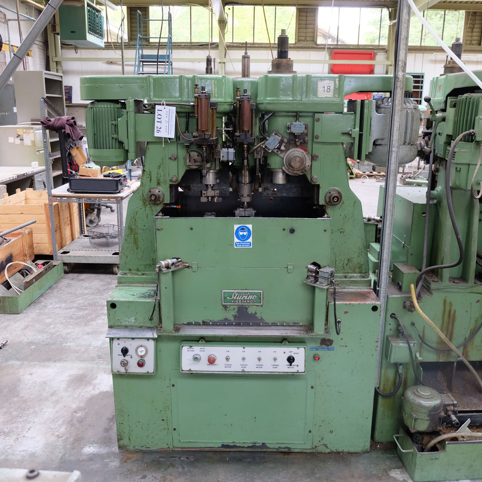 Sturino Model ST-71 Three Spindle Automatic Rotary Transfer Machine. Spindle Taper 30 Int.