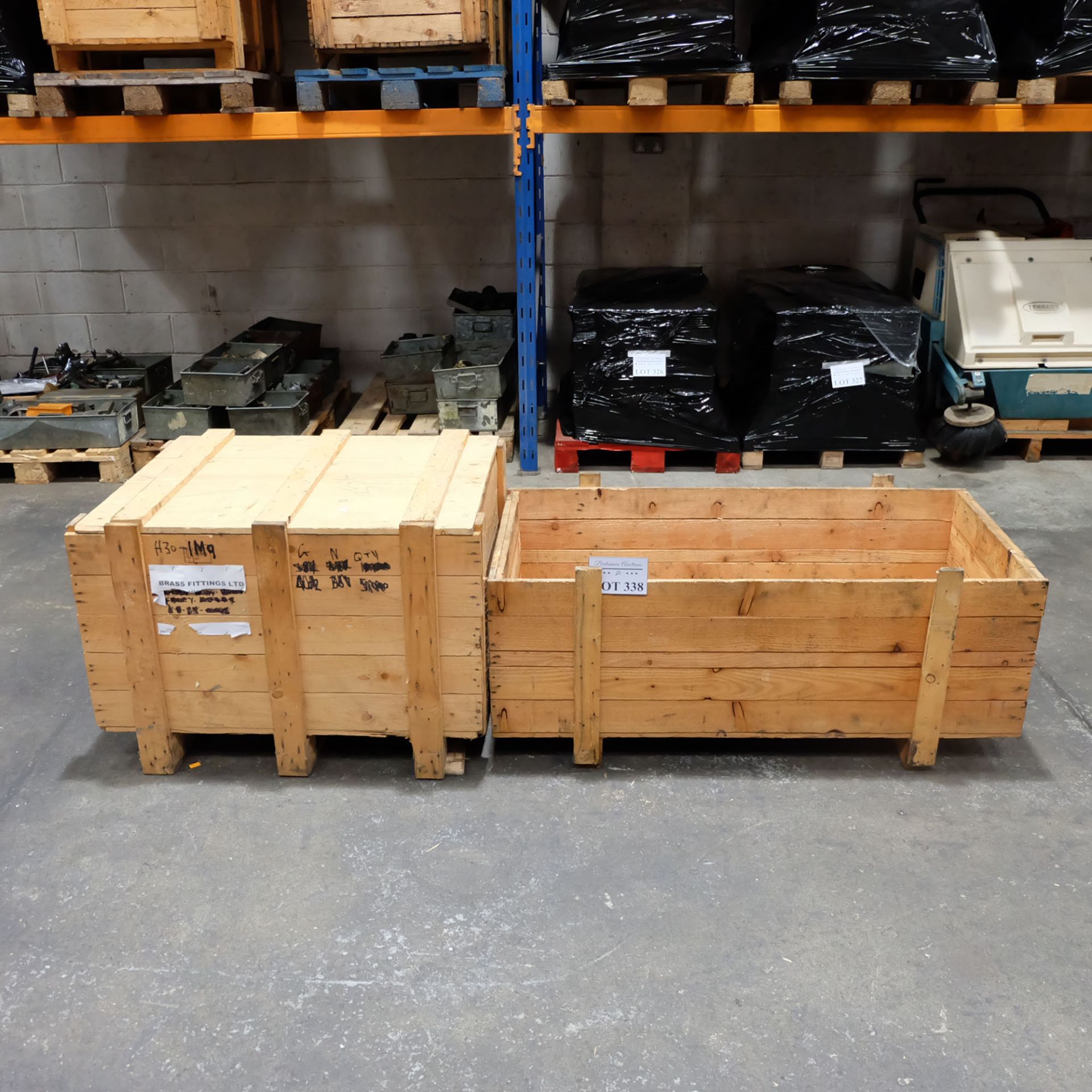 2 x Timber Boxes 35" x 26" x 20" 48" x 24" x 16"