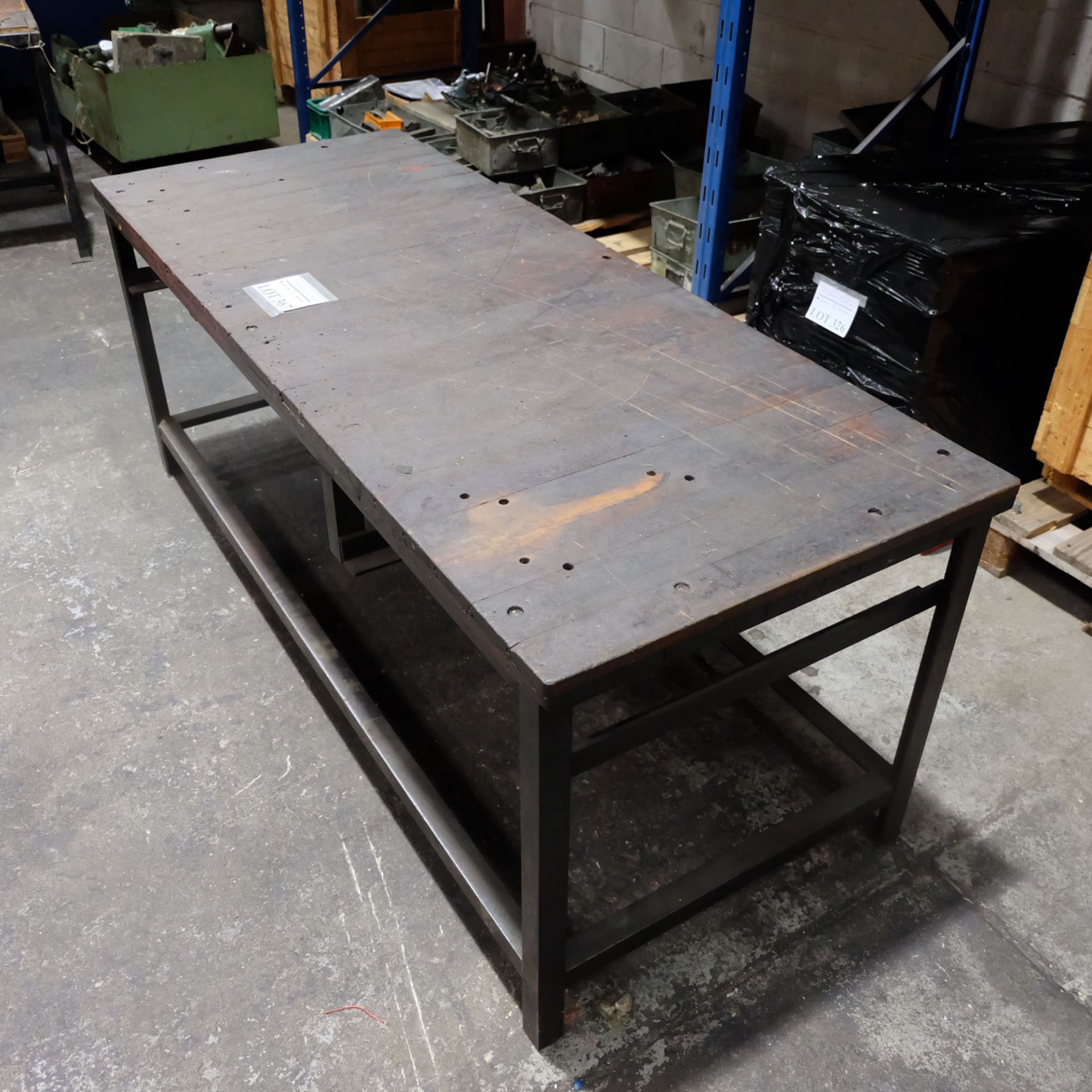 Work Bench: Wooden Top or Steel Stand Size 75" x 30" x 30" High - Image 2 of 3