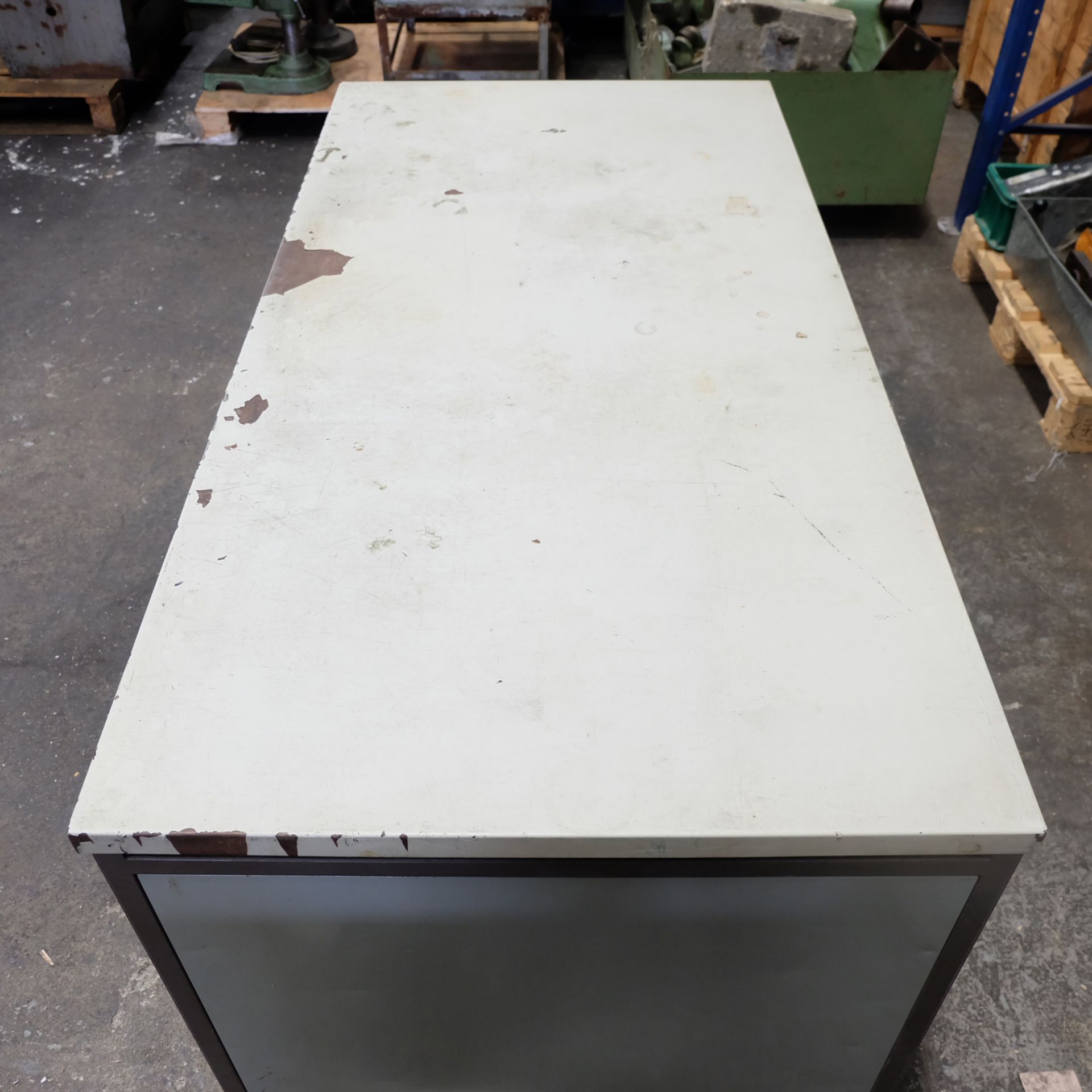 Steel Desk With 2 Drawers And Steel Top. Size 60" x 30" - Image 3 of 3