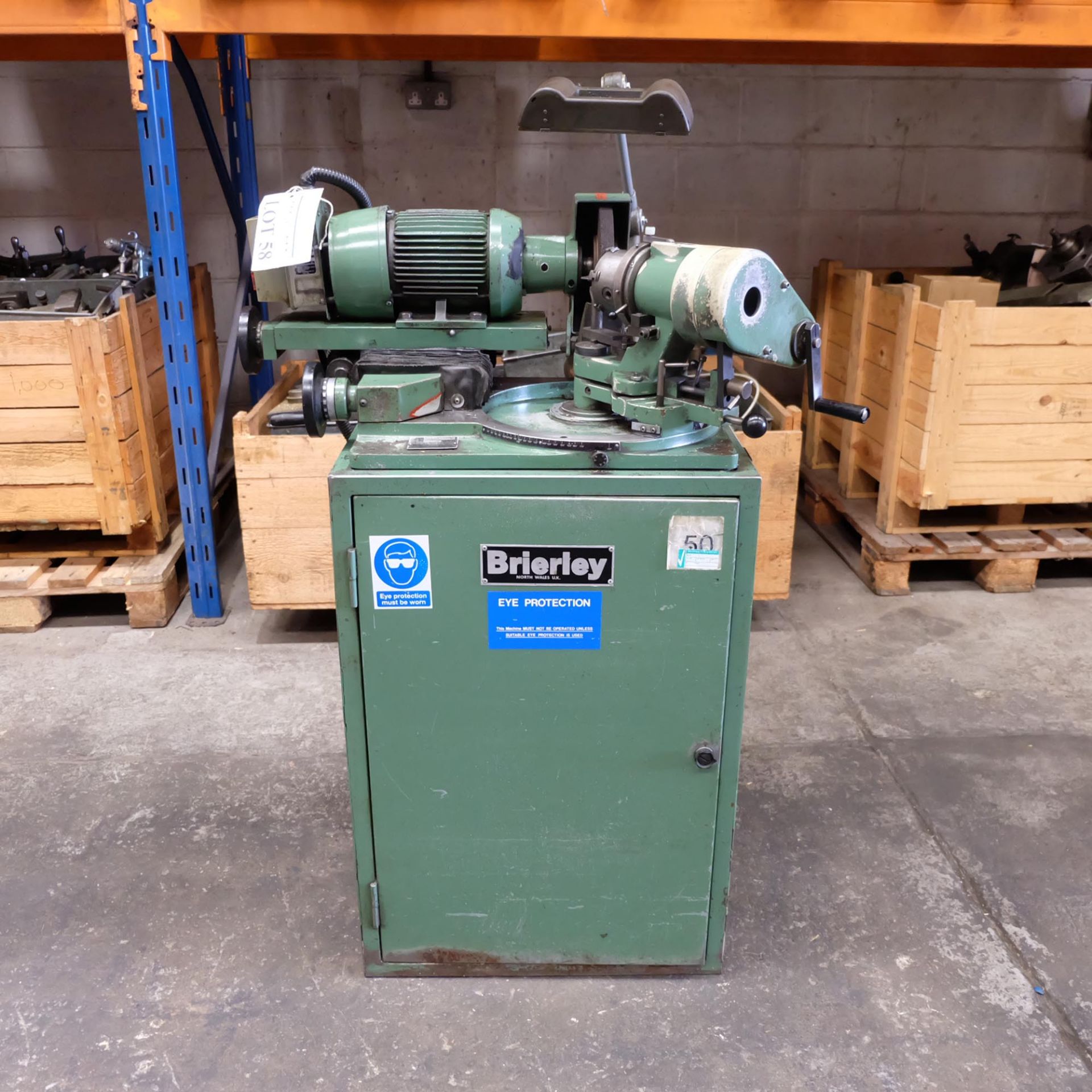 Brierley ZB 25 Cam Type Drill Grinding Machine. Capacity 25mm. With 6 Jaw Chuck and 3 Cams.