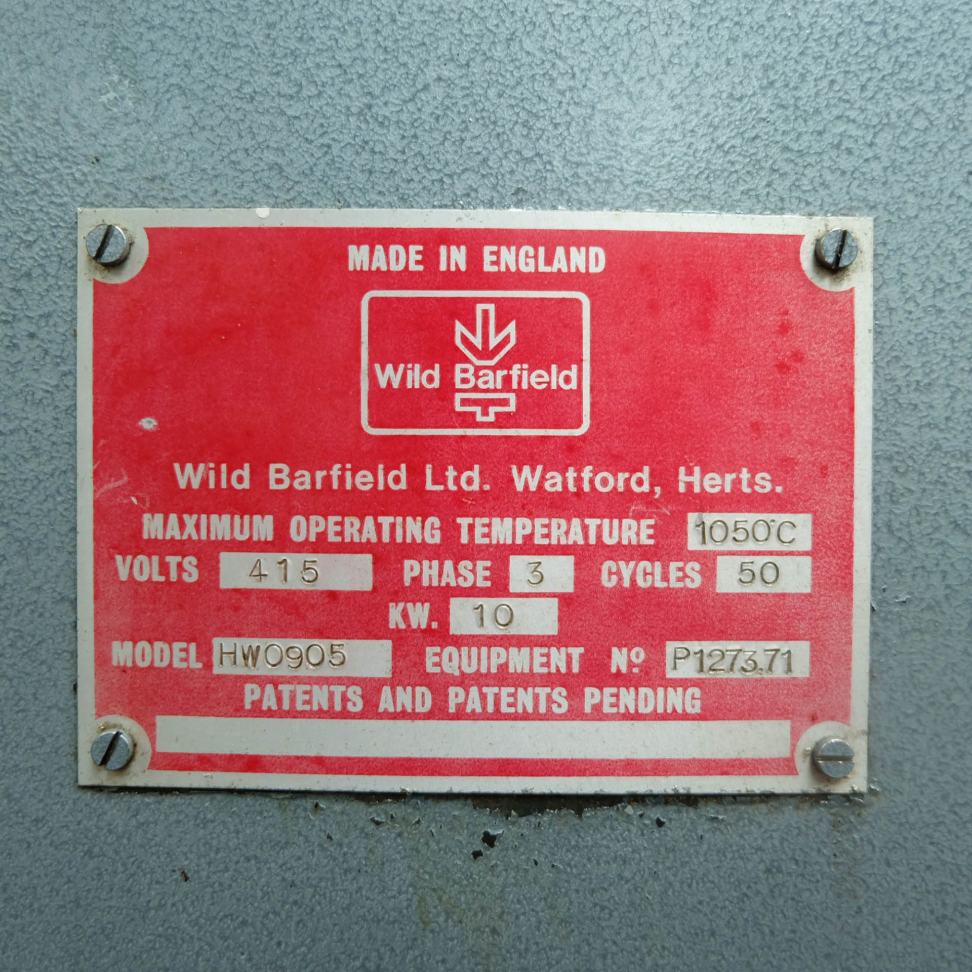 Wild Barfield Model HW 0905. Electric Brick Lined Oven. - Image 7 of 7