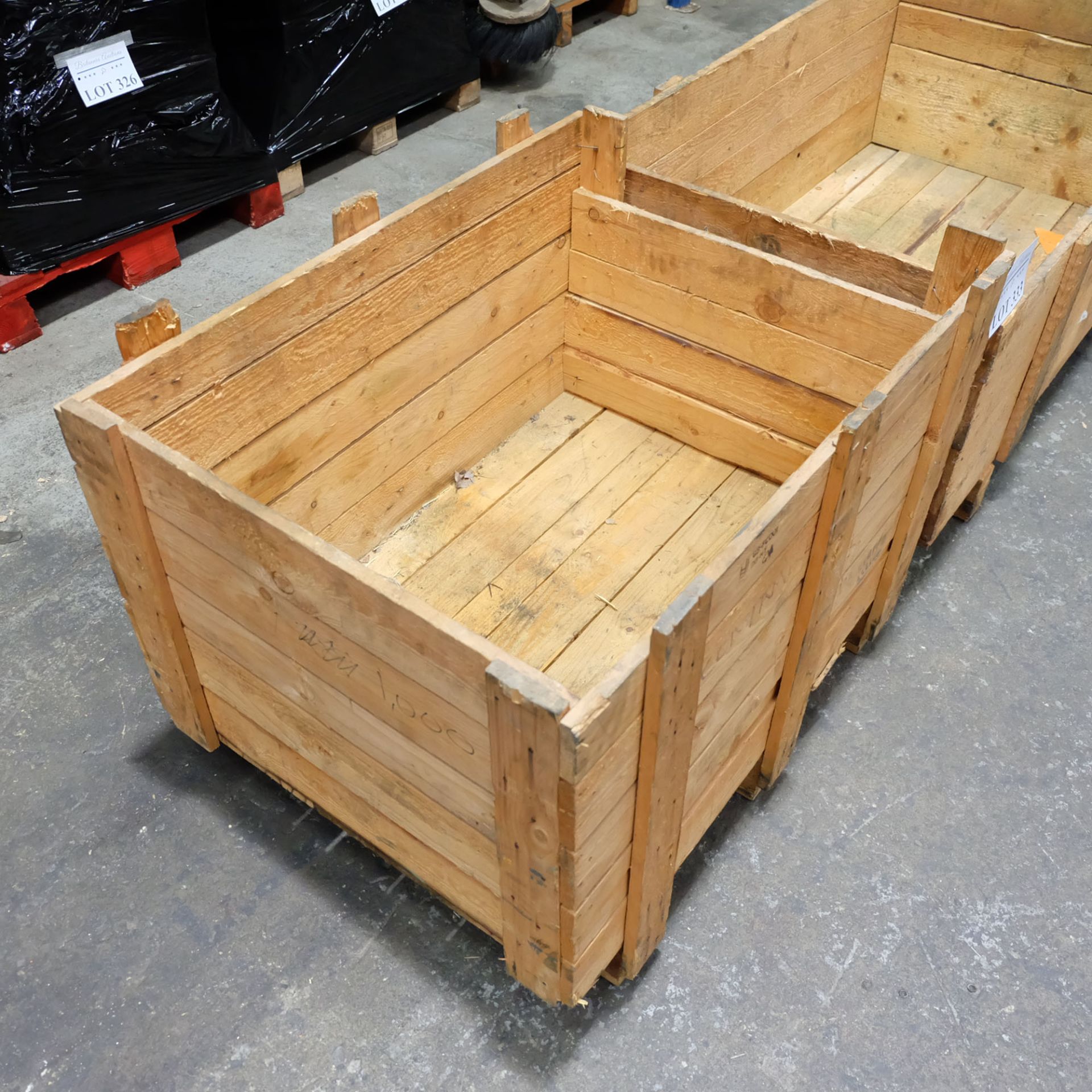 2 x Timber Boxes 49" x 28" x 17" 35" x 26" x 20" - Image 3 of 4