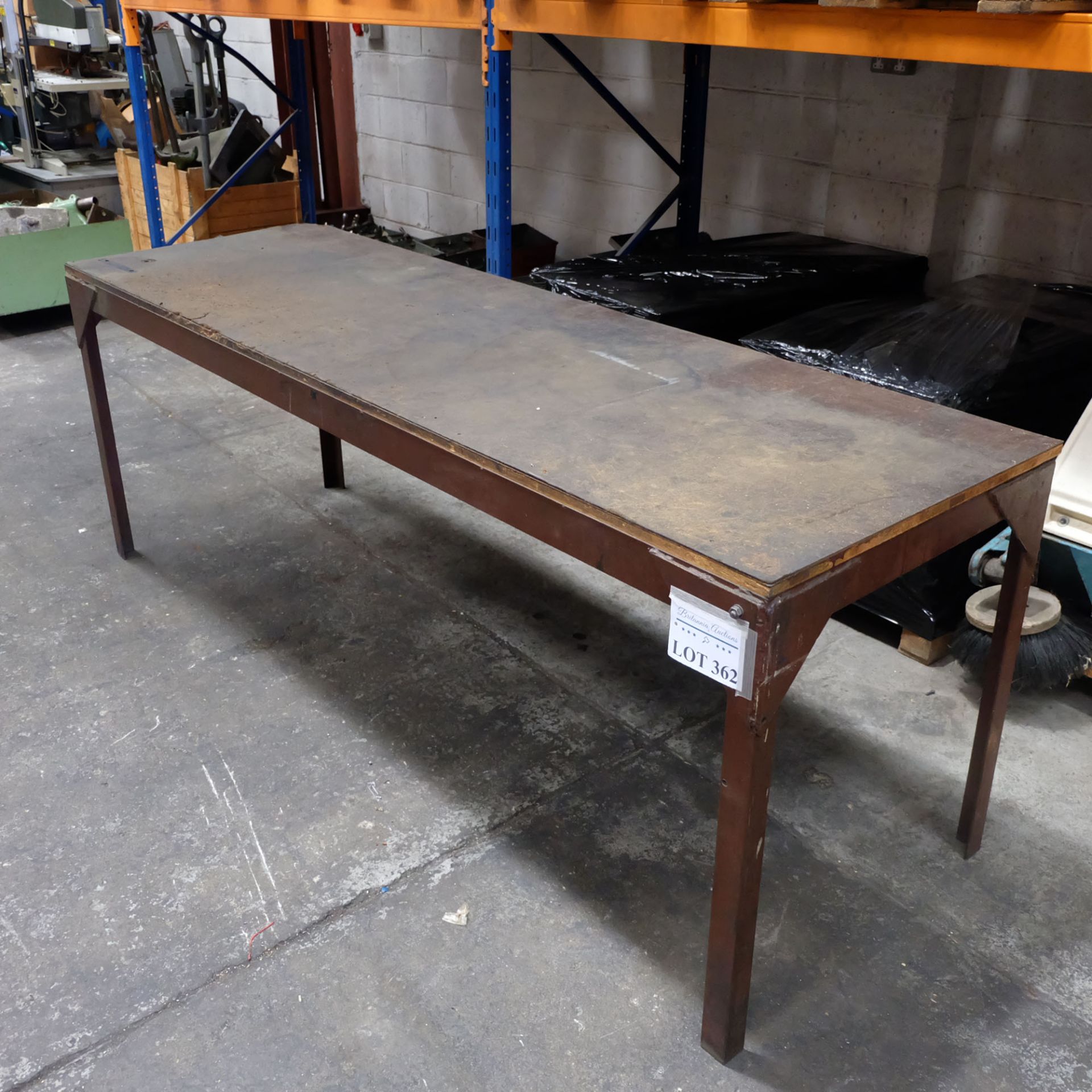 Work Bench: Wood Top on Steel Stand Size 93" x 30" x 34" High - Image 2 of 3