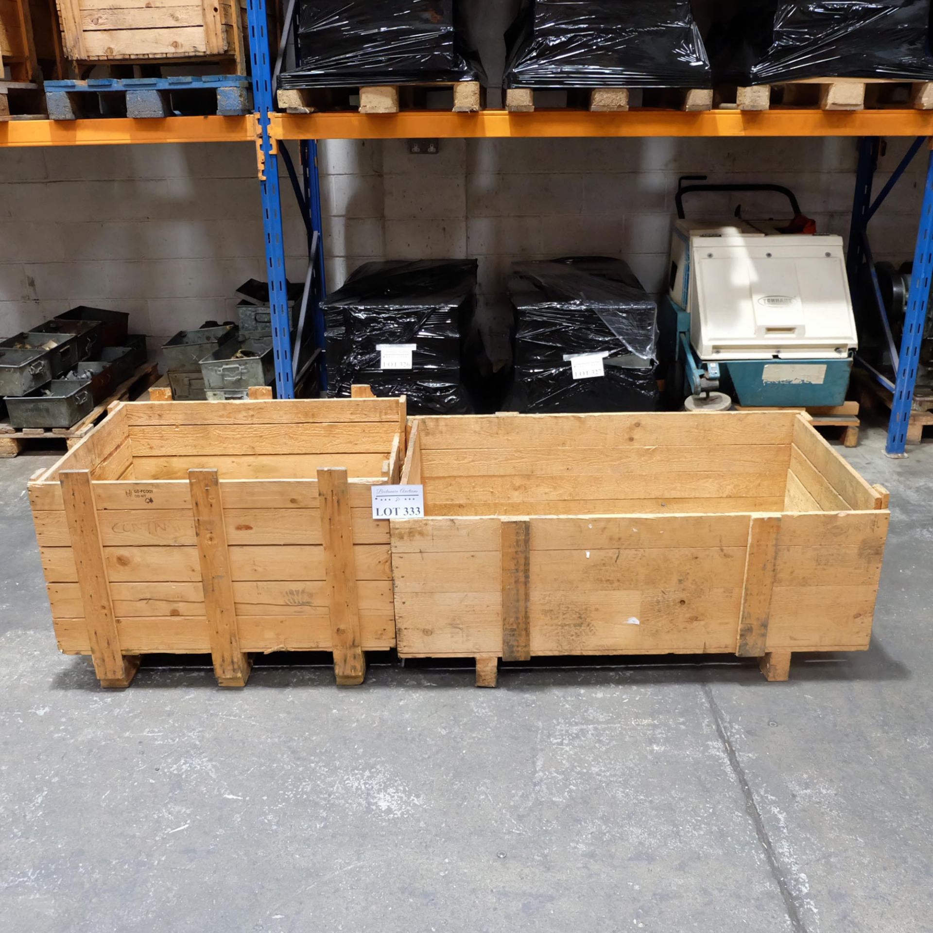 2 x Timber Boxes 49" x 28" x 17" 35" x 26" x 20"