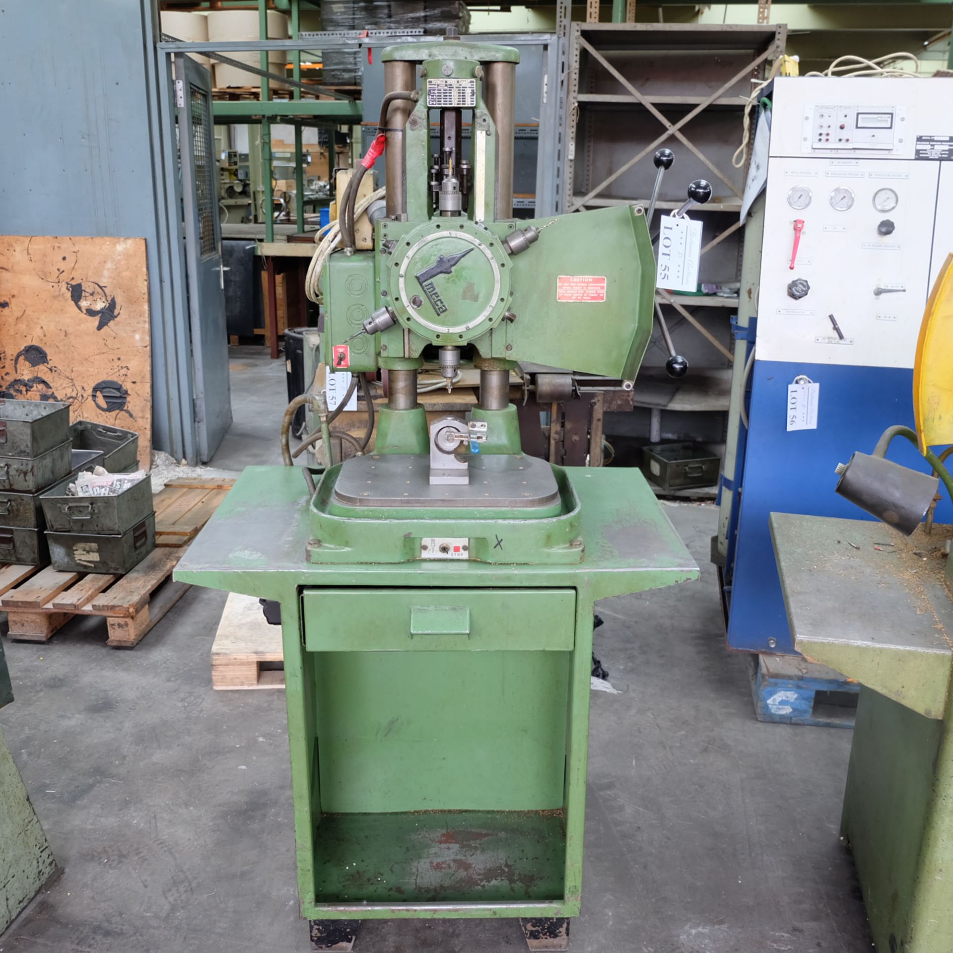 Meca 6 Spindle Indexing Drill on Stand.