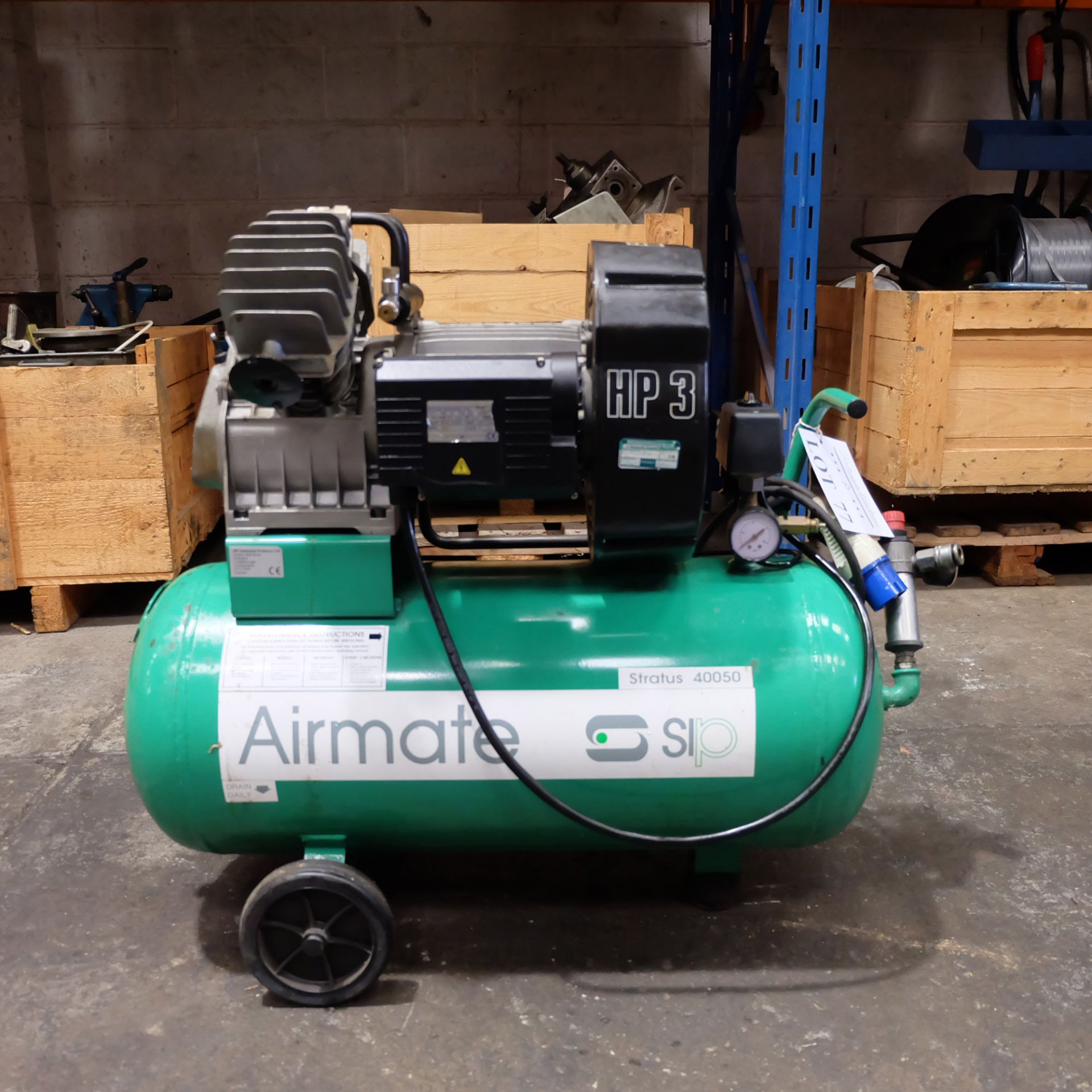 SIP Airmatic HP3 Air Compressor. Single Phase 3 HP Motor With 50 Ltr Air Receiver.