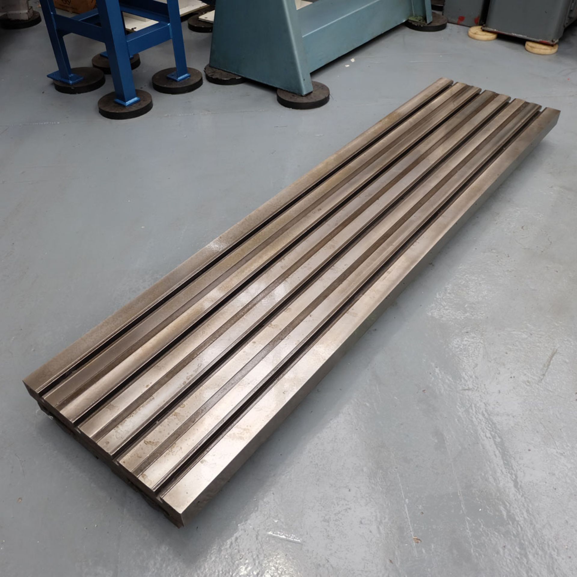 Steel Table. Size 8' x 2'. Thickness 4 1/2". 4 Tee Slots. - Image 3 of 4