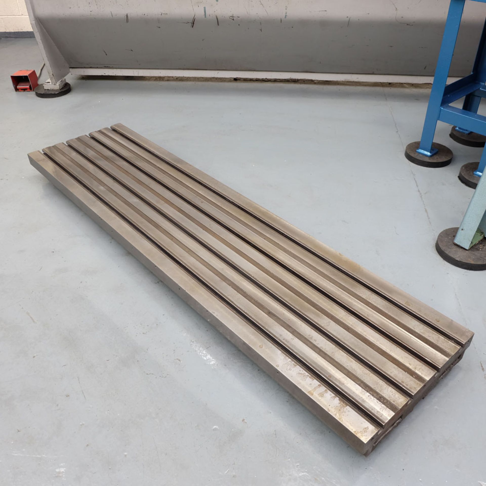 Steel Table. Size 8' x 2'. Thickness 4 1/2". 4 Tee Slots. - Image 2 of 4