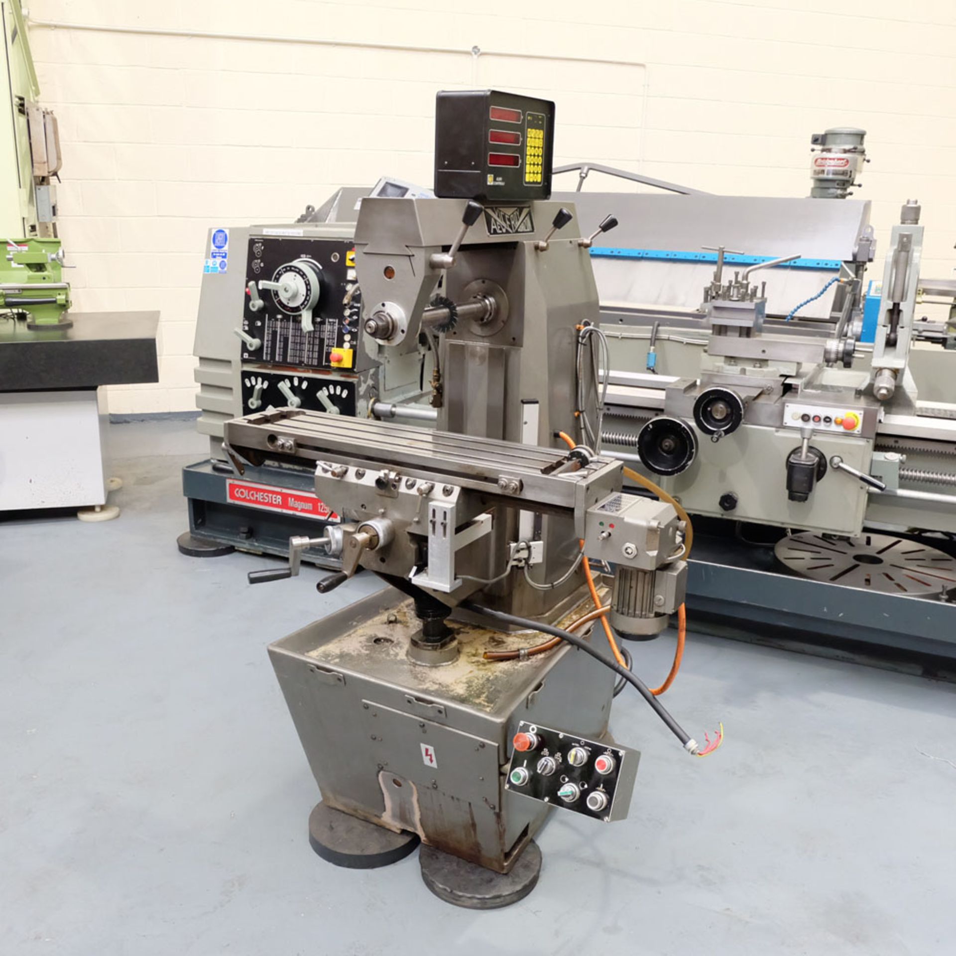 Viceroy Type AEW Horizontal Milling Machine. Table Size 35" x 8". Power Feed in X Axis.