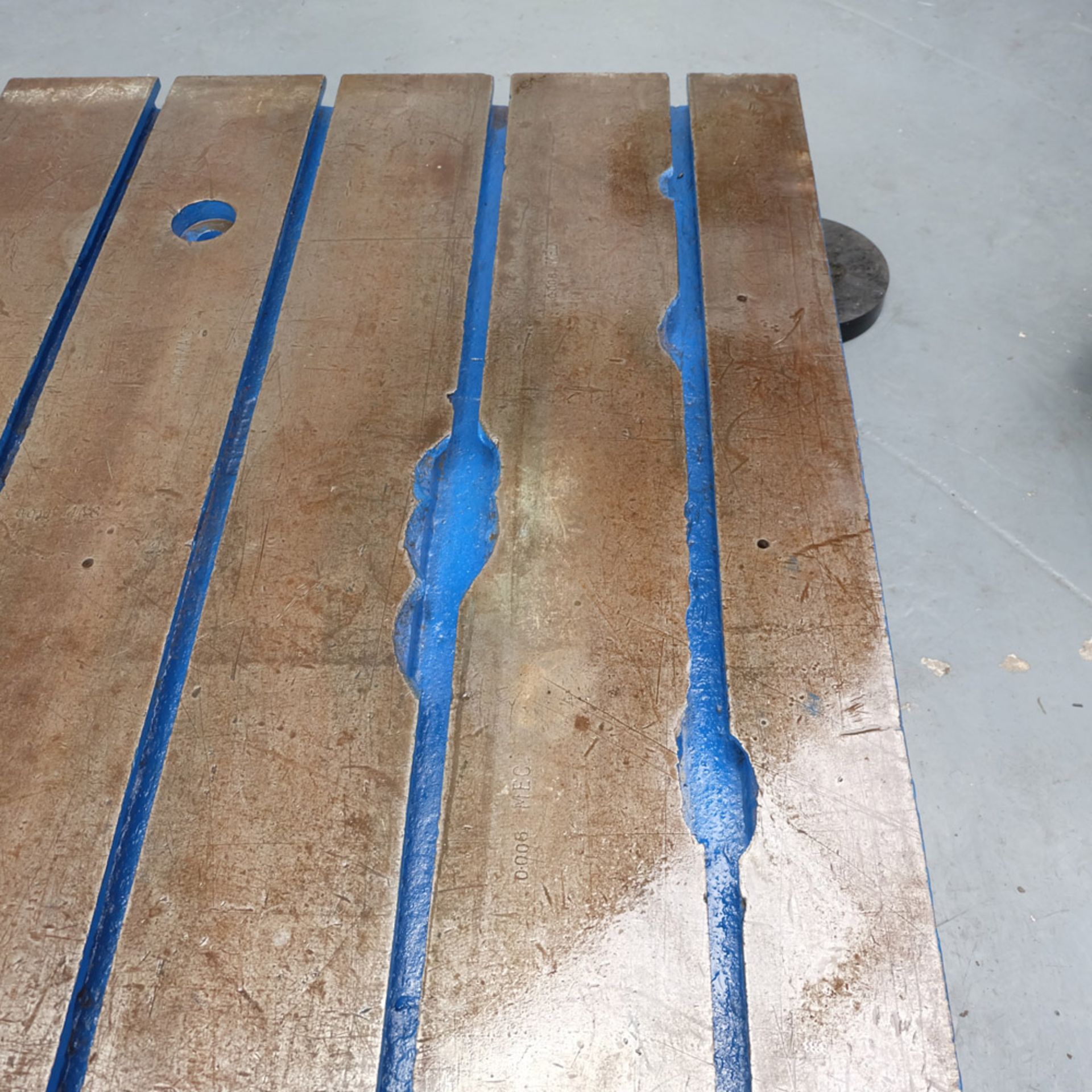 Tee Slotted Floor Plate. Size 10' x 6'. Thickness 8". 13 x Tee Slots. Tee Slots 7/8" Wide. - Image 5 of 5