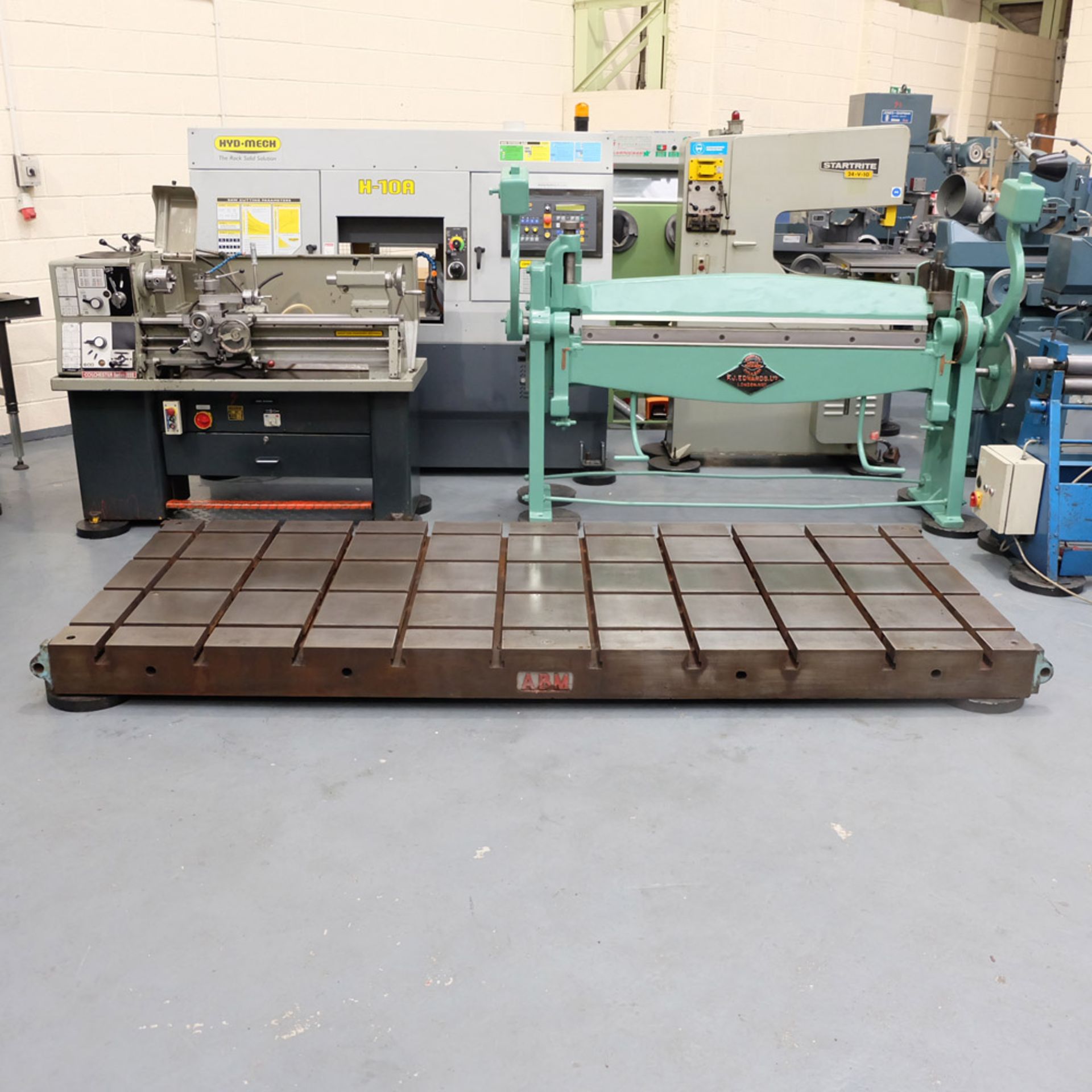 ABM Tee Slotted Floor Plate. Size 10' x 4'. Thickness 7". Tee Slotted Both Ways. 1" Wide Tee Slots.