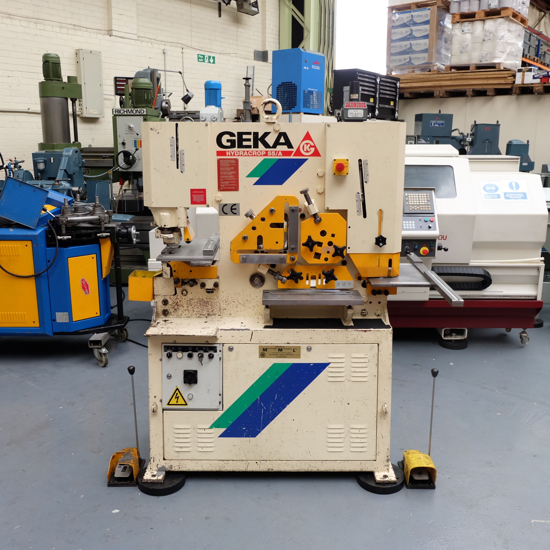 Geka Hydracrop 55/A Universal Twin Pedal Hydraulic Iron Worker.