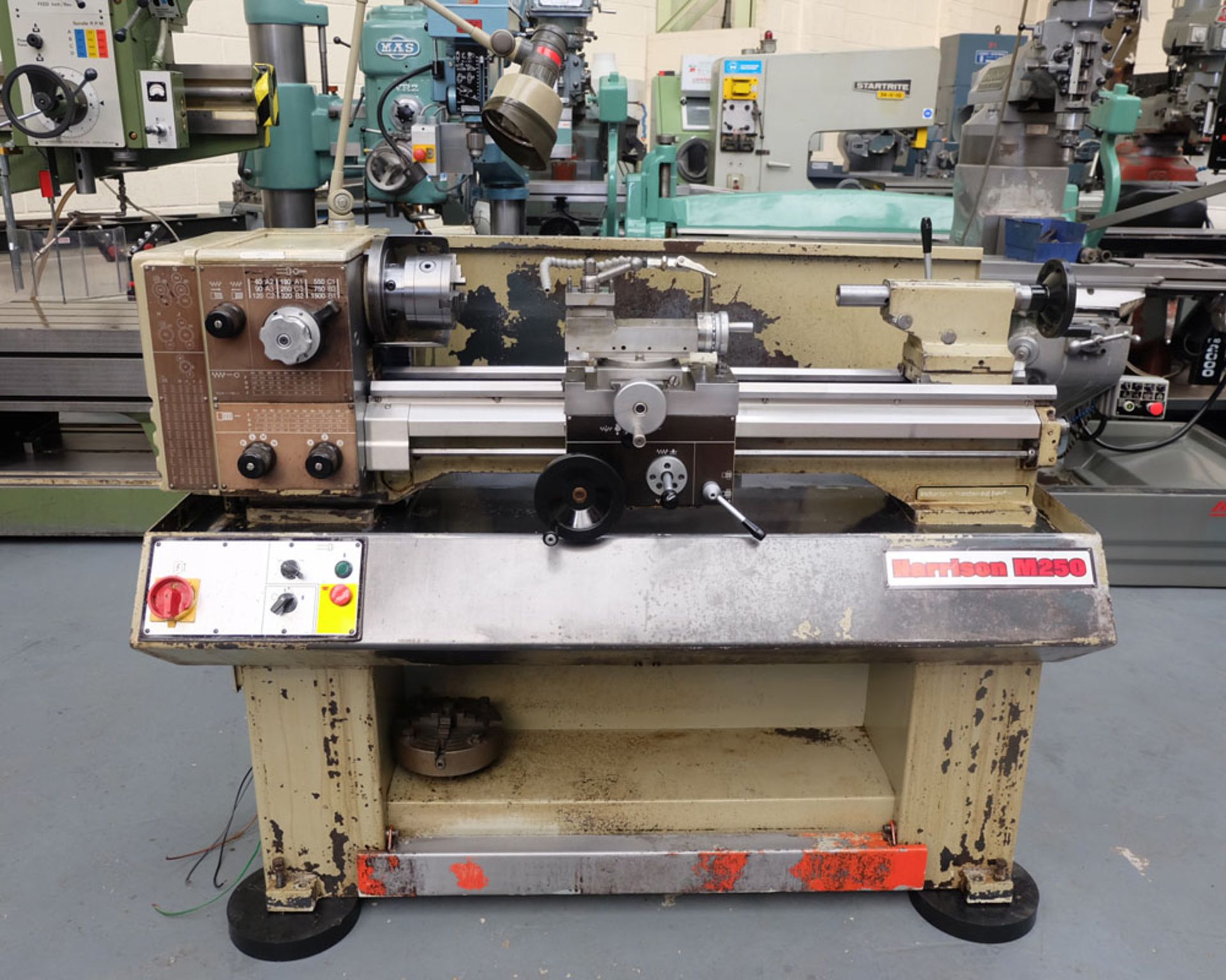 Harrison M250 Tool Room Centre Lathe. Swing Over Bed 13". Distance Between Centres 30".