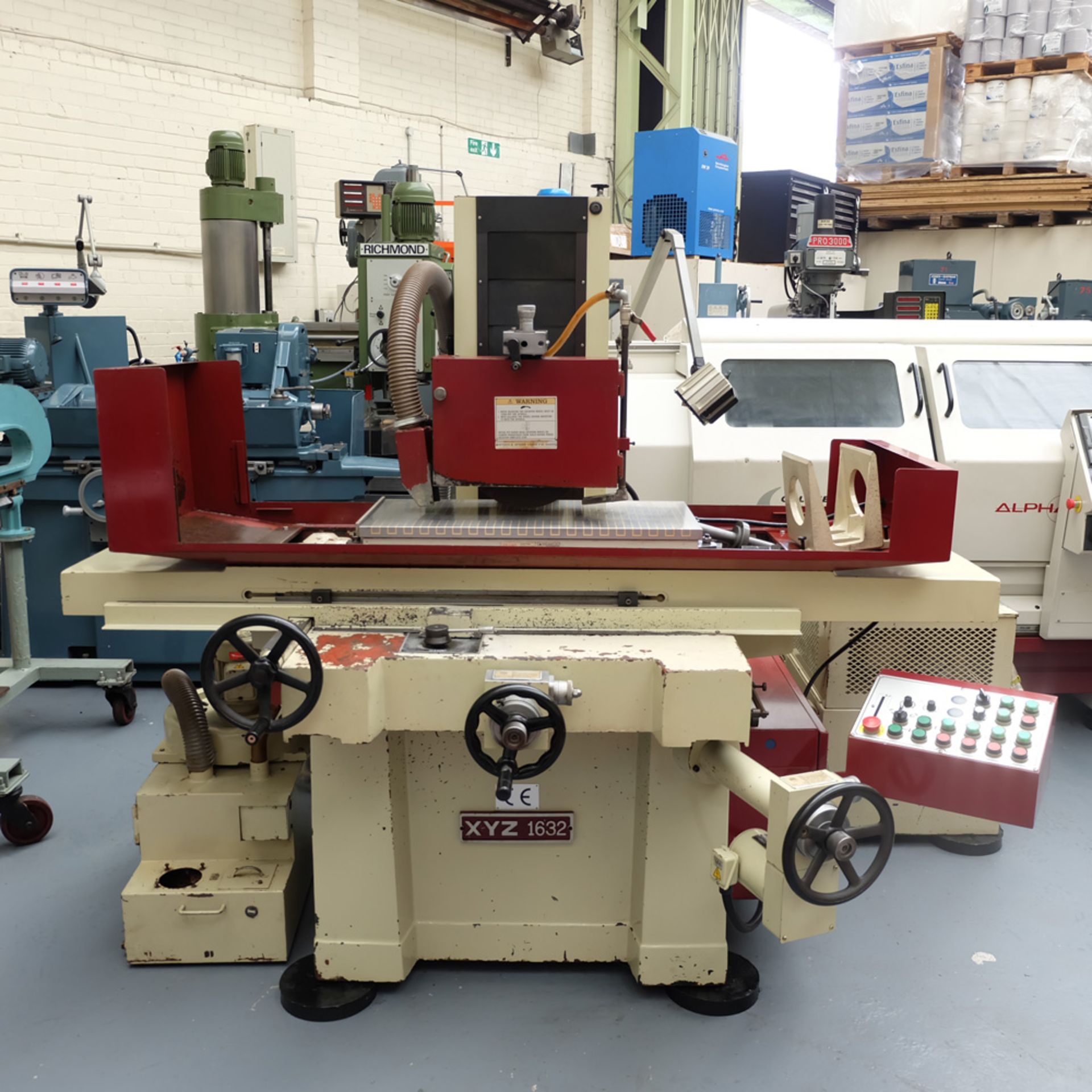 XYZ Type 1632 Tool Room Surface Grinding Machine. Capacity 32" x 16". 32" x 16" Magnetic Chuck.