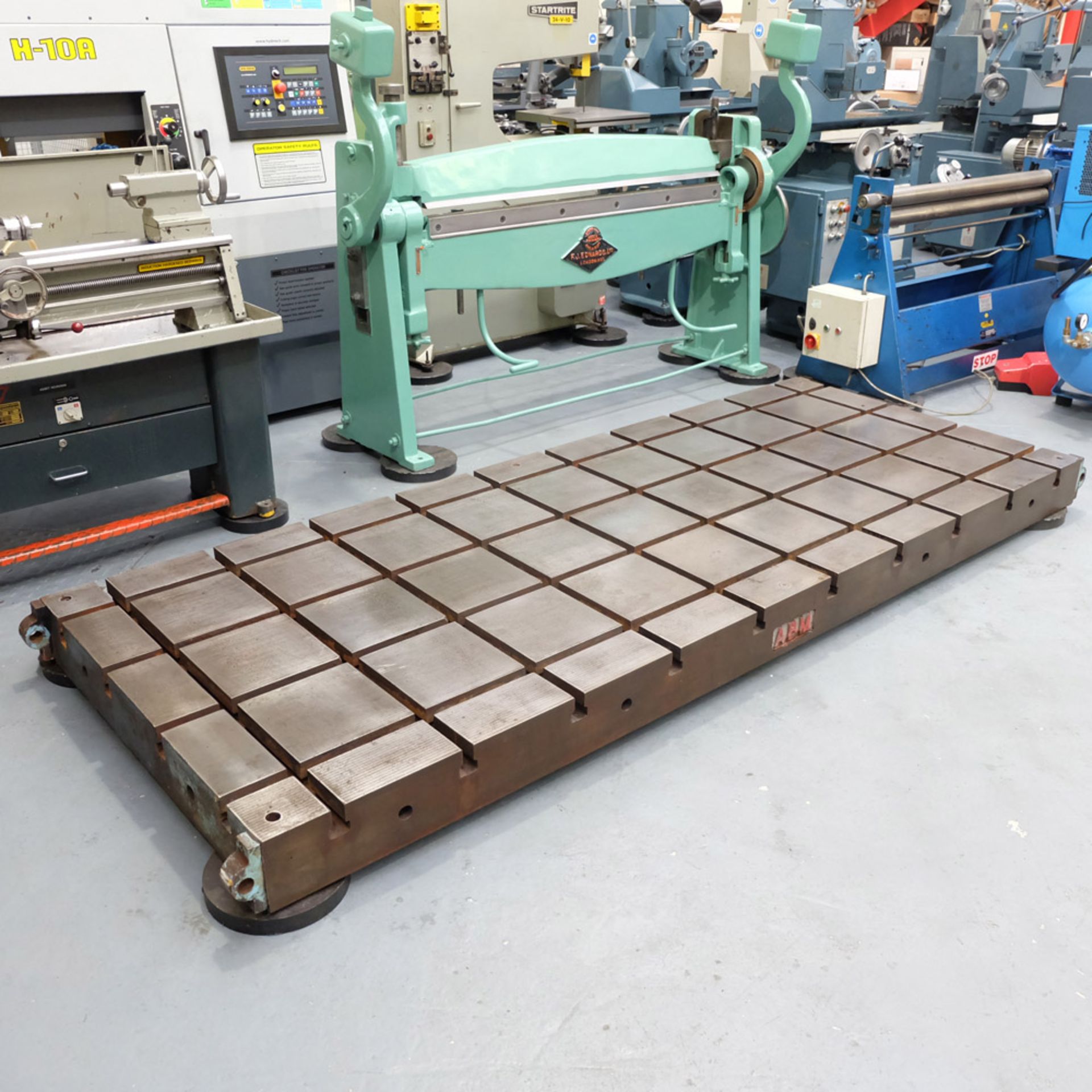 ABM Tee Slotted Floor Plate. Size 10' x 4'. Thickness 7". Tee Slotted Both Ways. 1" Wide Tee Slots. - Image 3 of 6