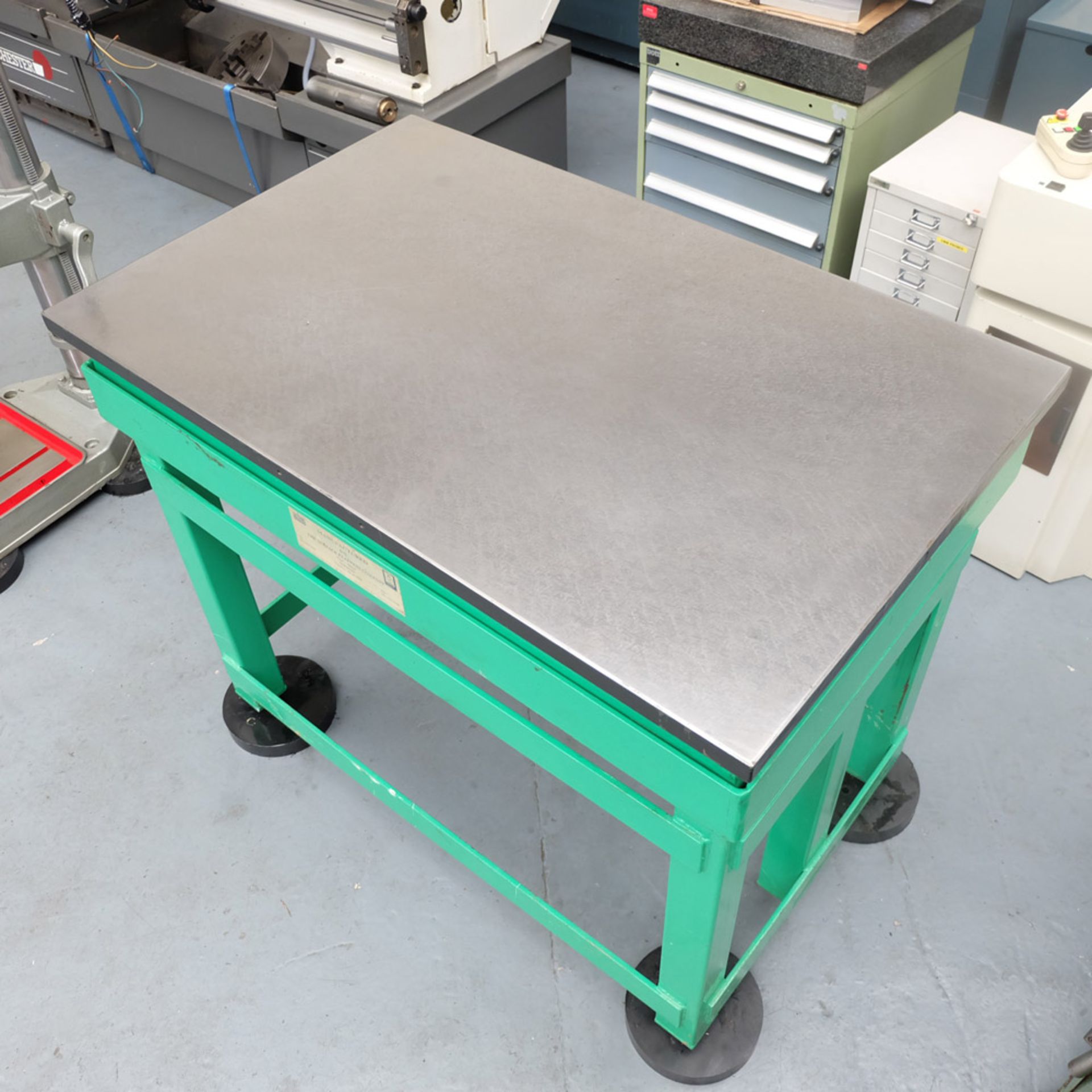 Cast Iron Tool Room Surface Table. Grade 1. Manufactured by surface Flatness Co. Size 48" x 30". - Image 3 of 6