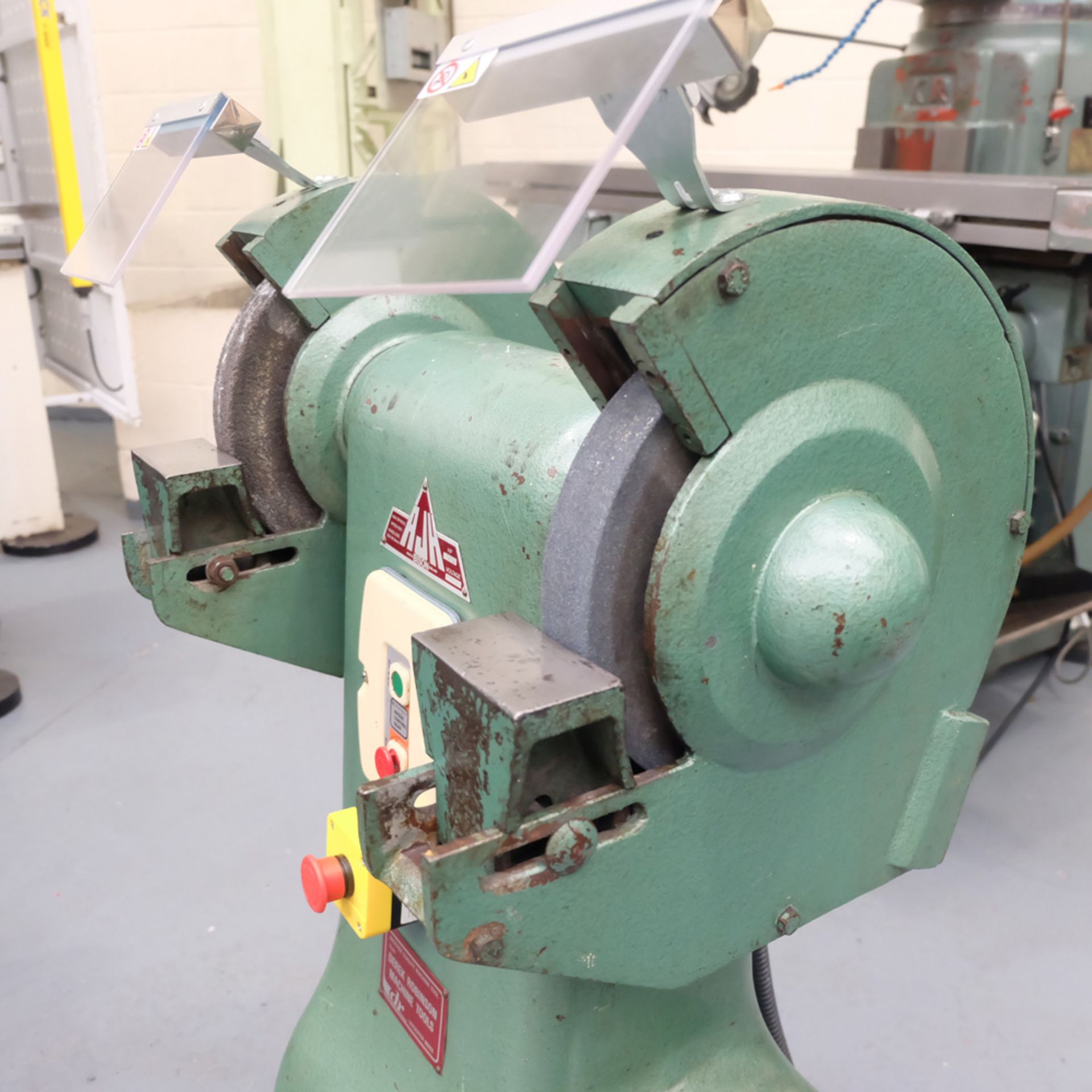 RJH Bison Double Ended Pedestal Tool Grinder. Wheel Size 300mm x 38mm x 35mm. Wheel Guards. - Image 3 of 5