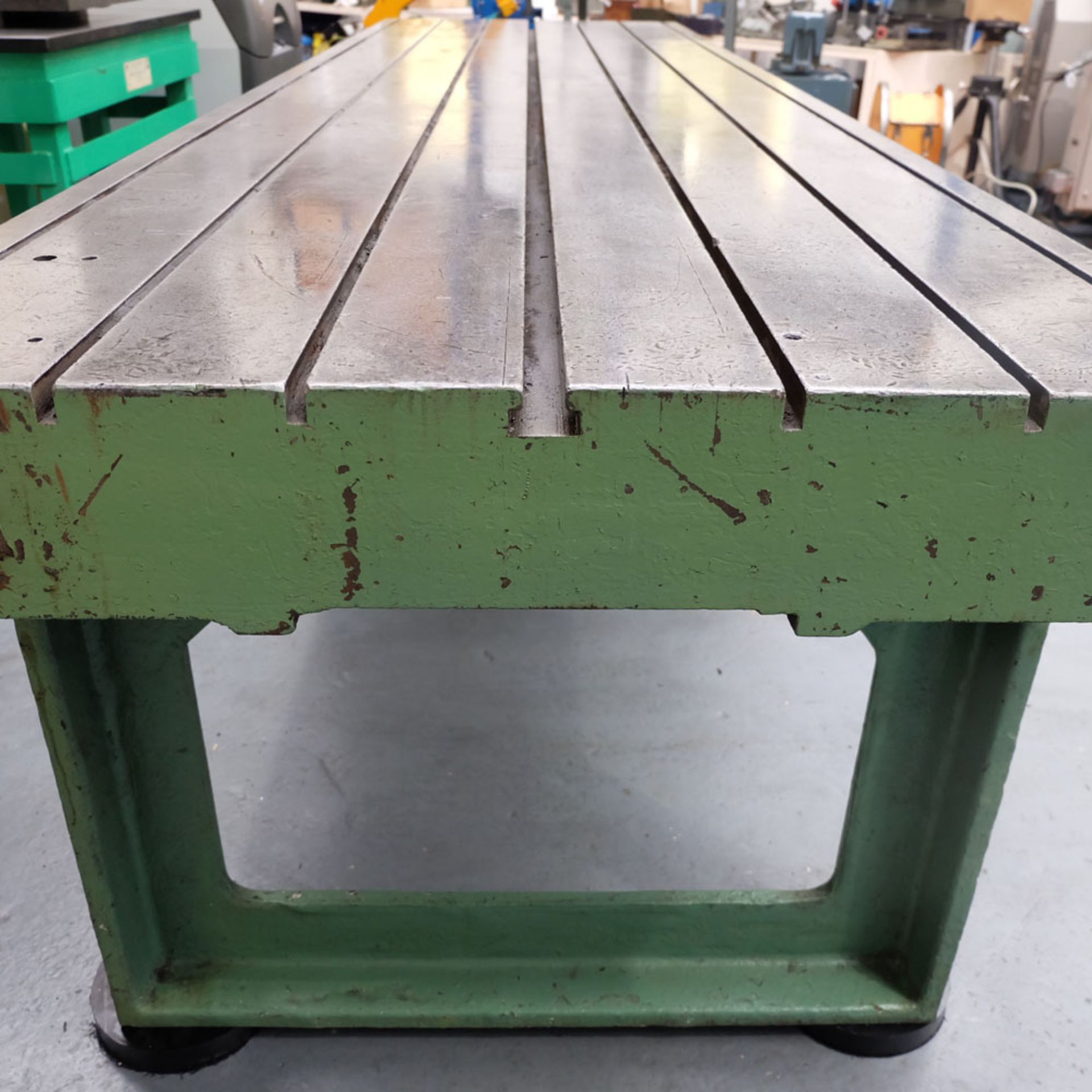 Cast Iron Surface Table With single Central Tee Slot. Size 11' 11 1/2" x 40". Thickness 7". - Image 5 of 5