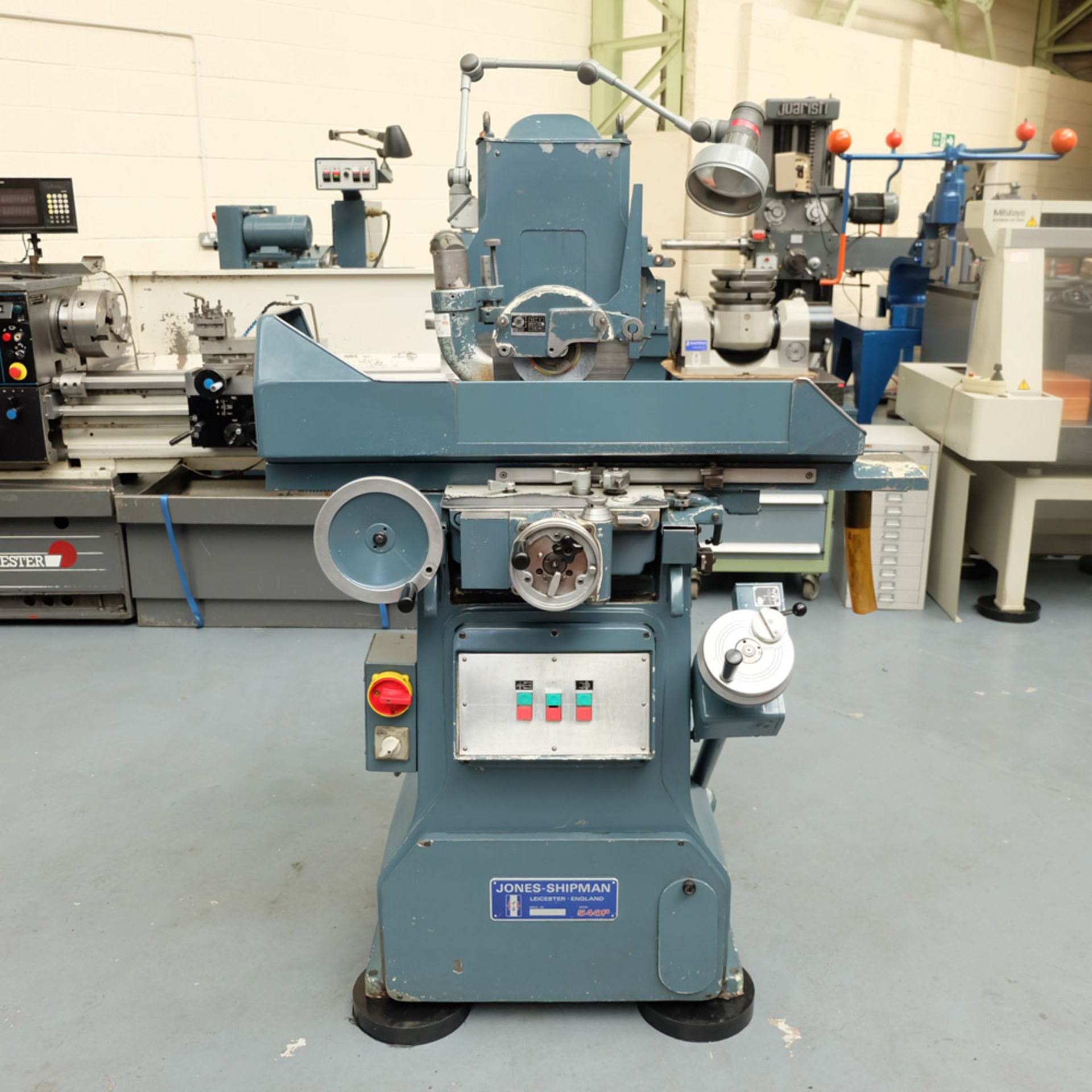 Jones & Shipman Type 540P Tool Room Surface Grinder. Capacity 18" x 6". Imperial Dials.