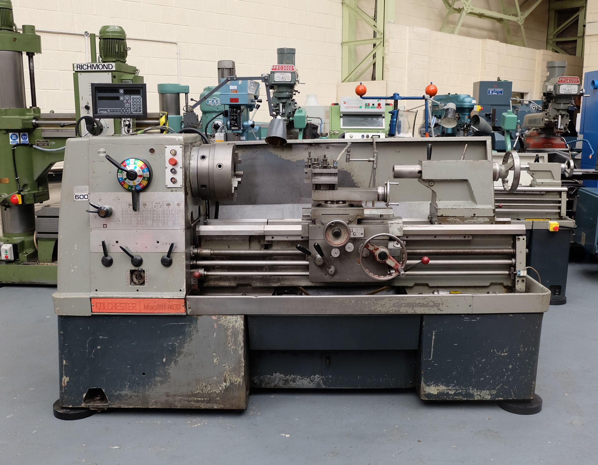 Colchester Mastiff 1400 Gap Bed Centre Lathe. 21" Swing Over Bed. 40" Distance Between Centres.
