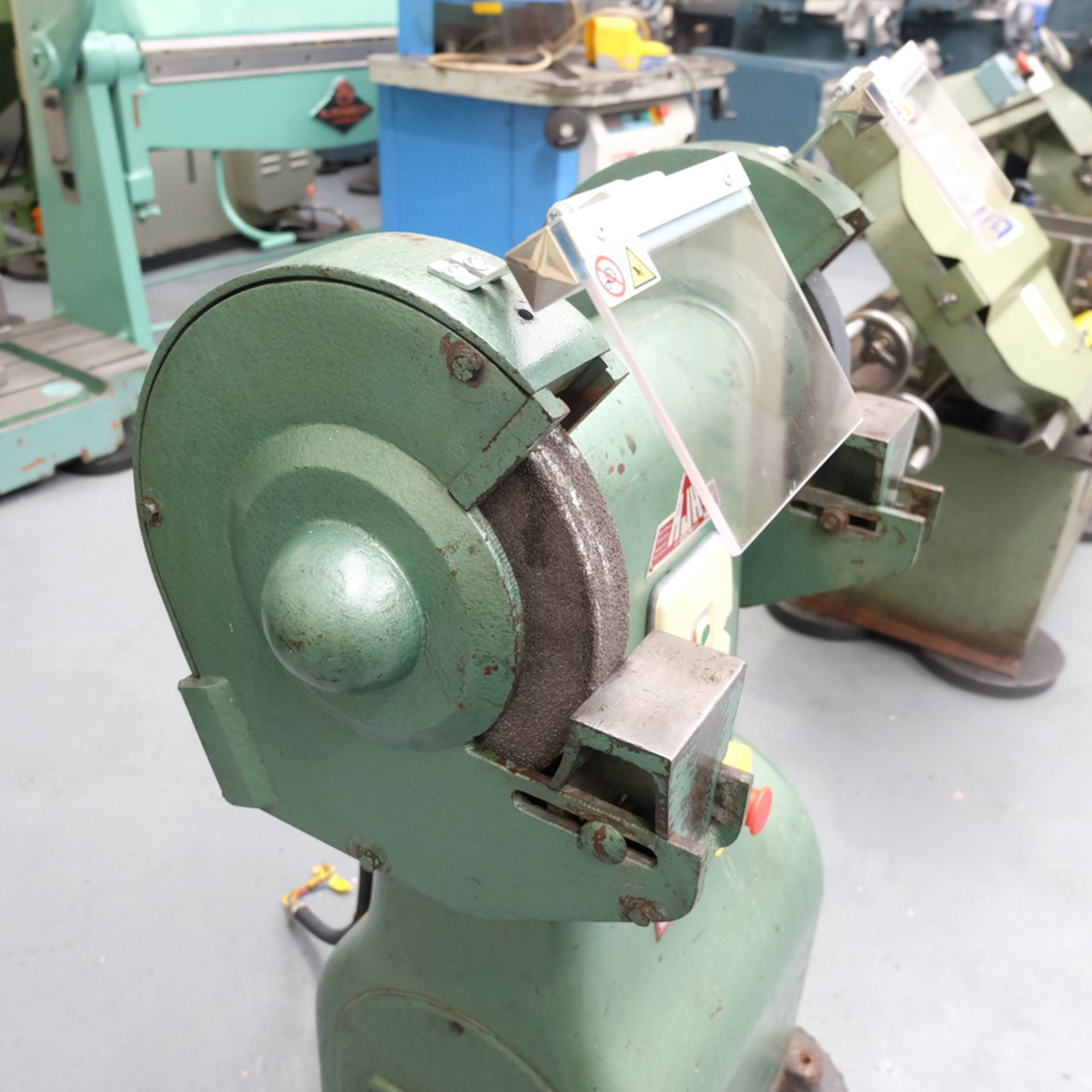 RJH Bison Double Ended Pedestal Tool Grinder. Wheel Size 300mm x 38mm x 35mm. Wheel Guards. - Image 4 of 5