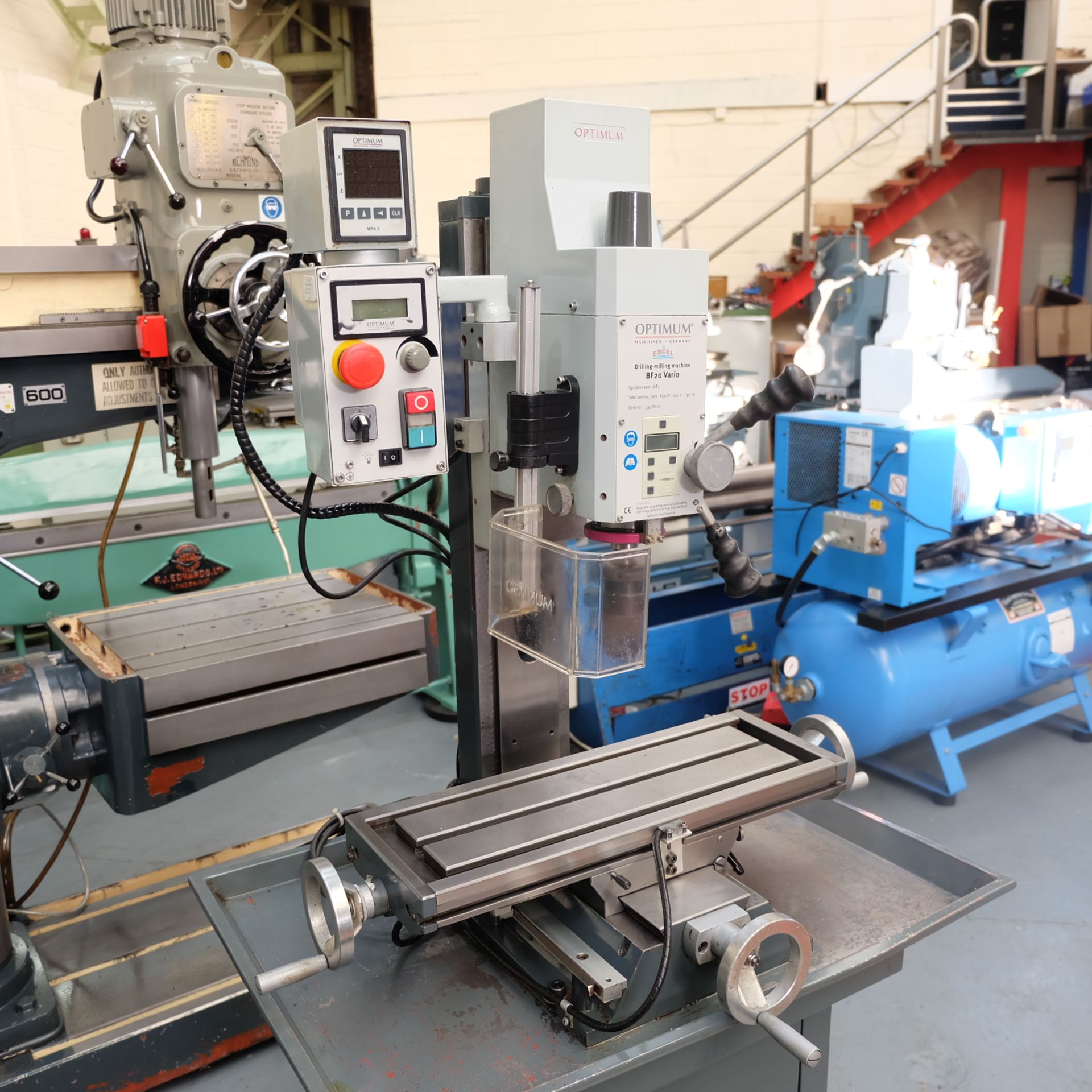 Optimum BF20 Vario Drilling & Milling Machine. Spindle Taper 2 Morse Taper. - Image 3 of 11