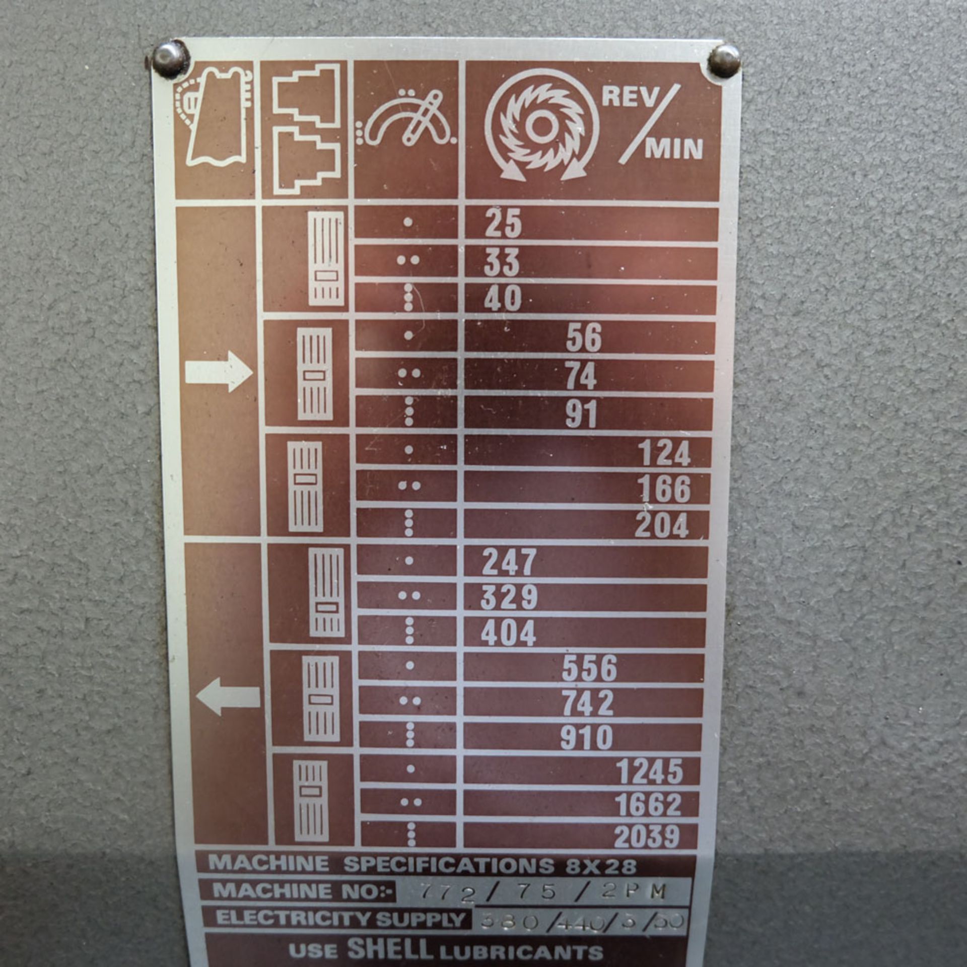 Viceroy Type AEW Horizontal Milling Machine. Table Size 35" x 8". Power Feed in X Axis. - Image 9 of 10