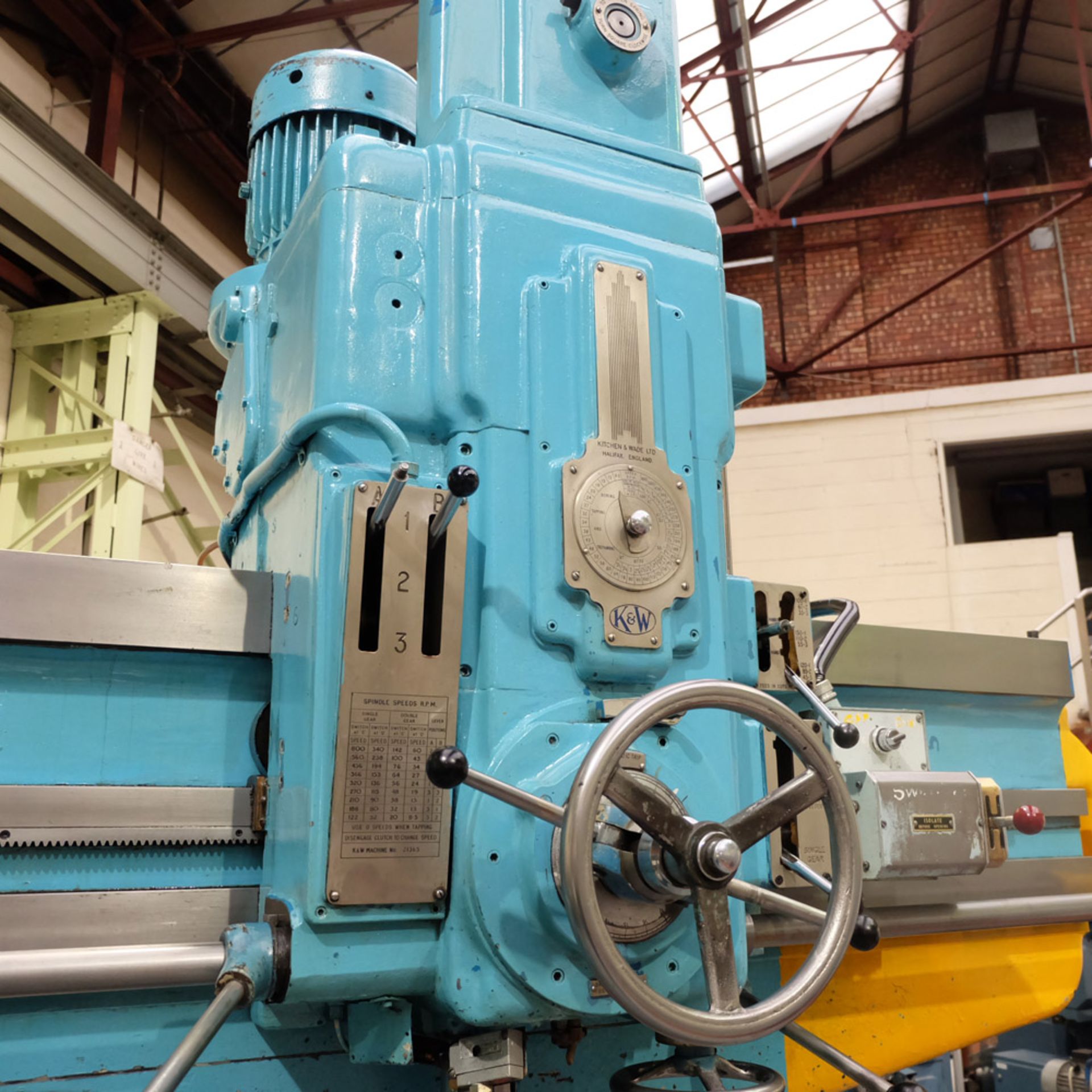 Kitchen & Wade Type E27 6' Radial Arm Drill. Arm Radius 72". Distance From Spindle to Base 65". - Image 3 of 10