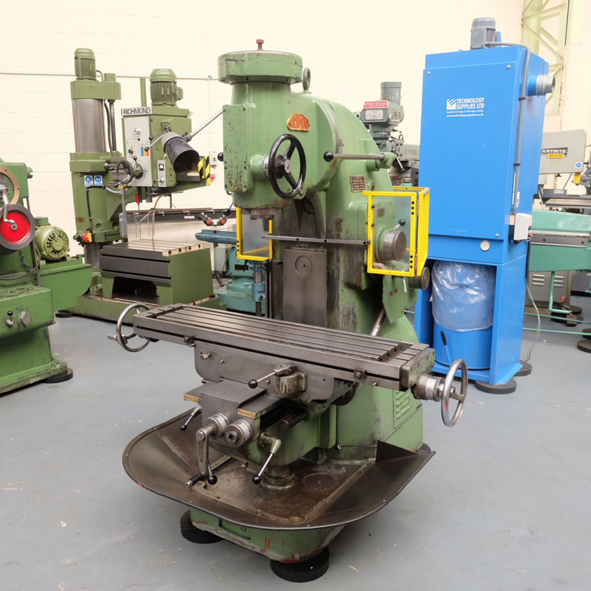Richmond No.3V Vertical Milling Machine. Spindle Taper 40 INT. Table Size 48" x 11".