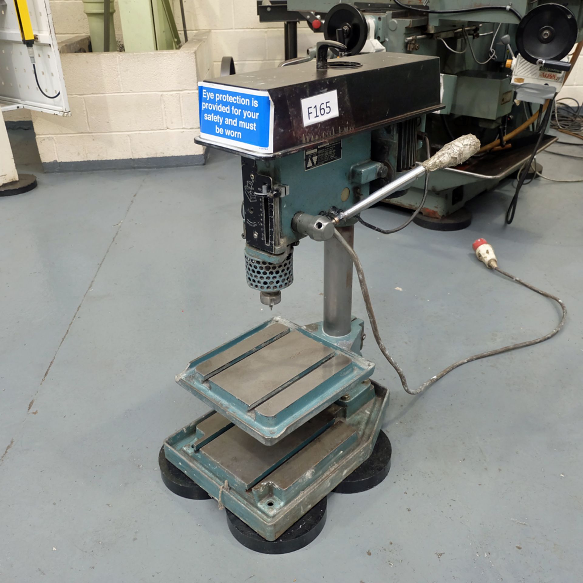 Meddings LF2 Bench Drill. 5 x Spindle Speeds 500 - 4000rpm. Table Size 10" x 11". Motor 3 Phase.