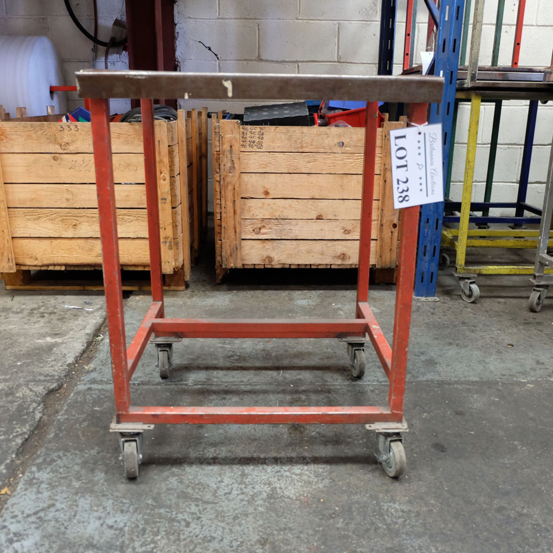 Mobile Steel Table on Castors. Approx Working Height 750mm. Approx Surface Size 580mm x 510mm. - Image 3 of 3