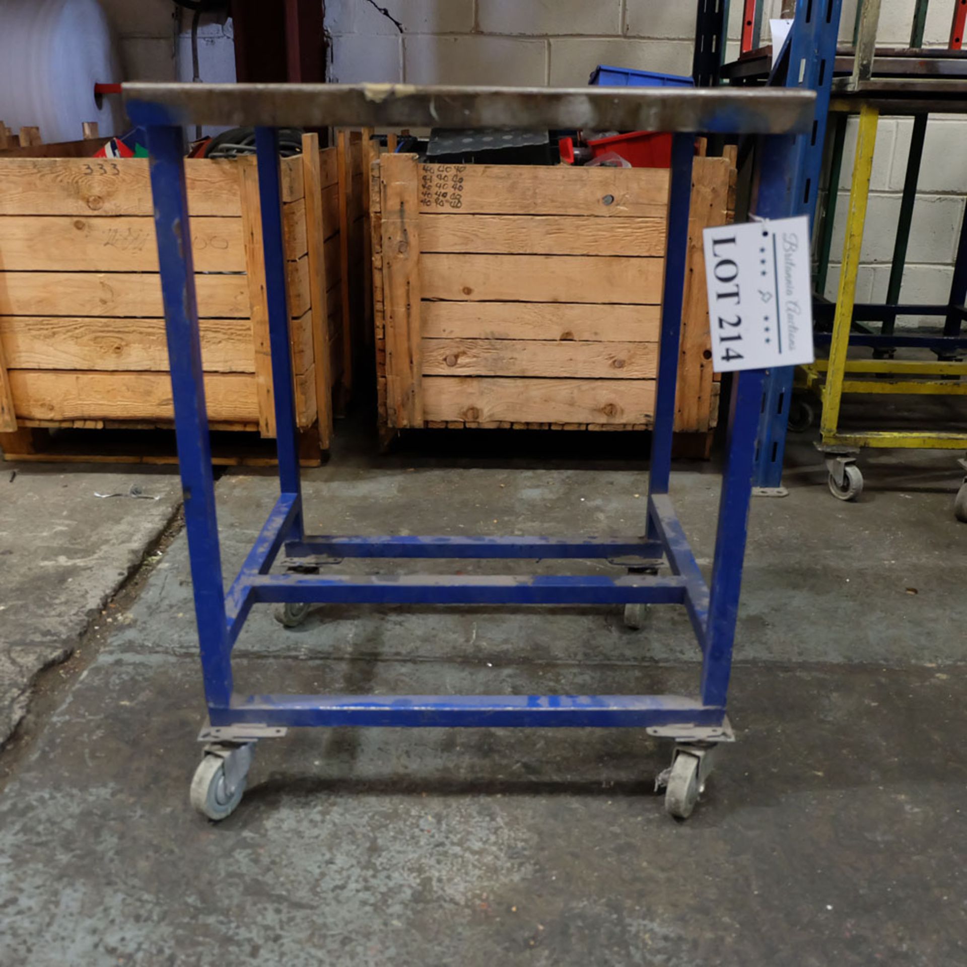 Mobile Steel Table on Castors. Approx Working Height 750mm. Approx Surface Size 570mm x 510mm. - Image 3 of 3