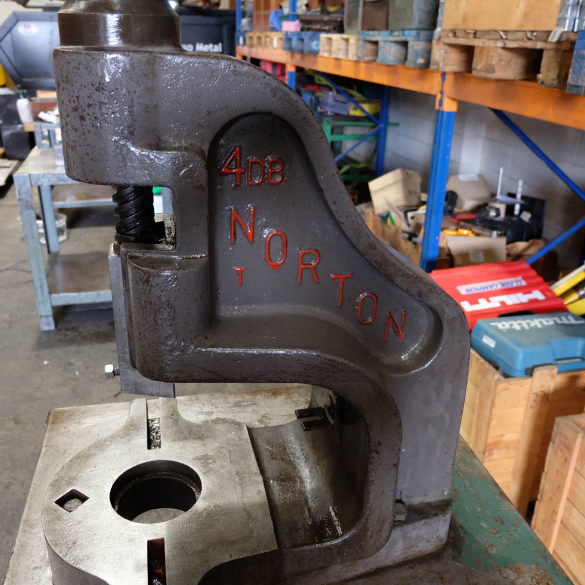Norton No.4DB Fly Press. 10" Throat. Daylight 6 3/4". Fitted to Steel Stand. - Image 6 of 9
