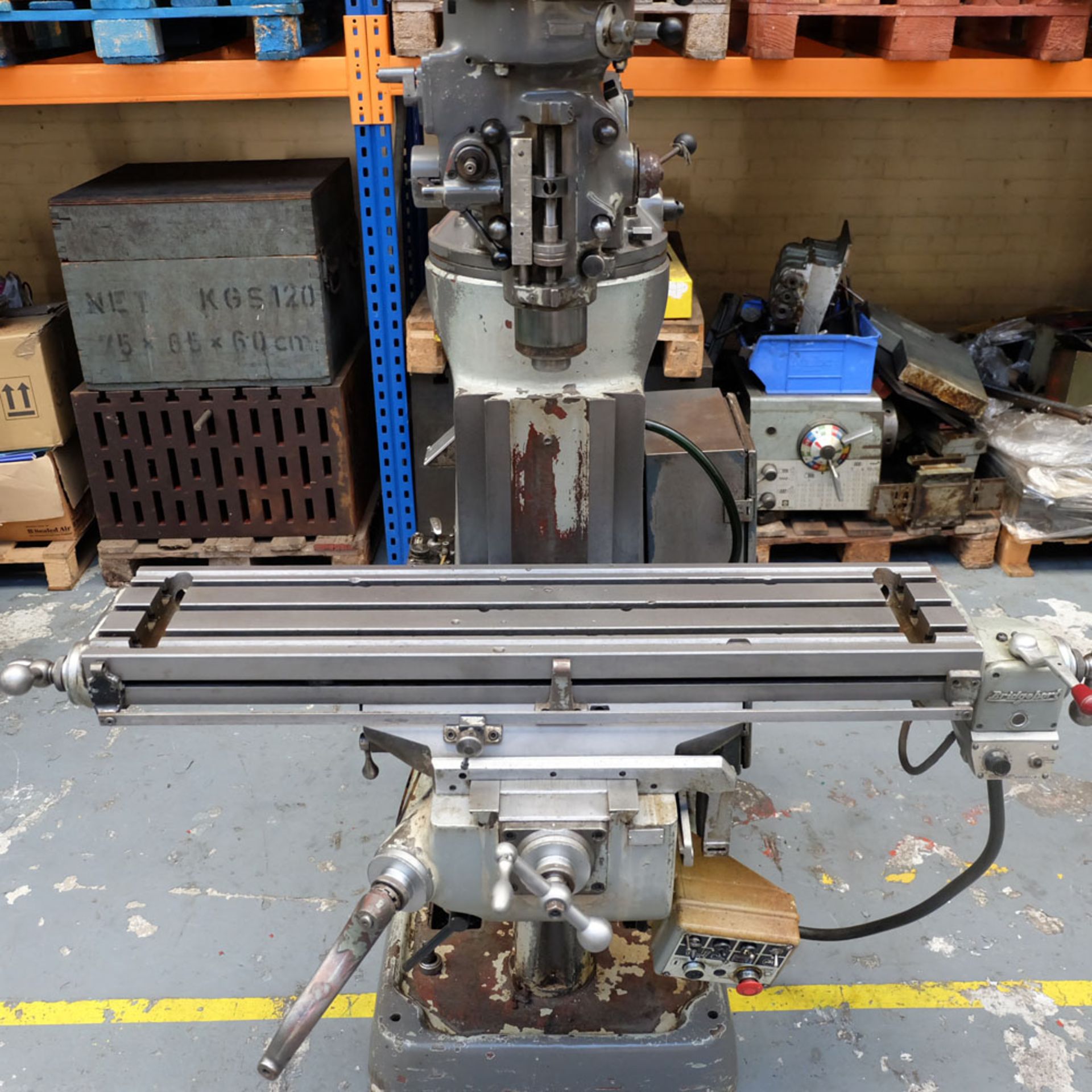 Bridgeport 2HP Vari-Speed Head Turret Mill. Table Size 42" x 9". Spindle Taper R8. - Image 4 of 13