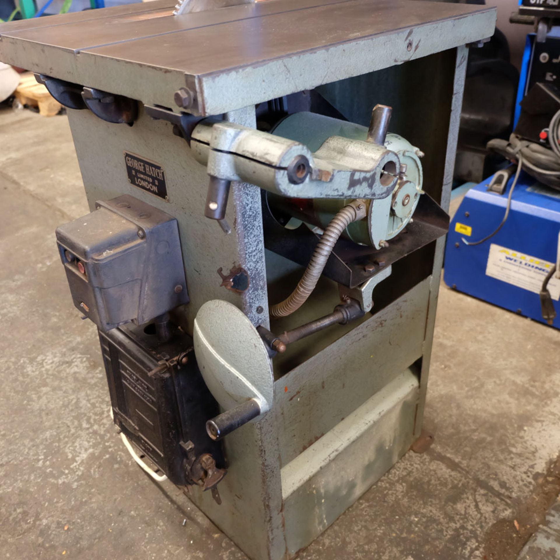 George Hatch Woodwork Table Saw. Table Size 23" x 20". Wheel Dia 8". - Image 7 of 7