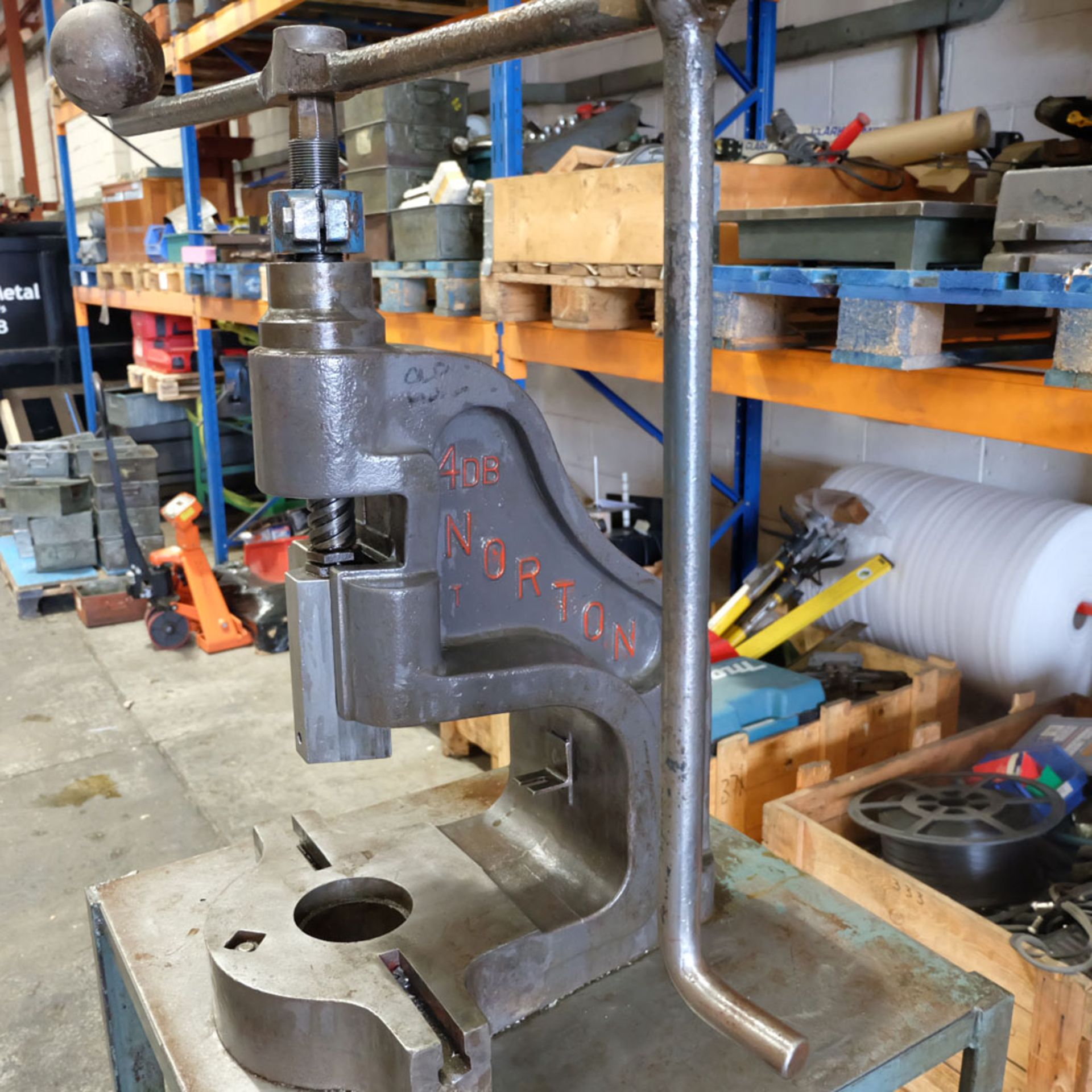 Norton No.4DB Fly Press. 10" Throat. Daylight 6 3/4". Fitted to Steel Stand. - Image 8 of 11