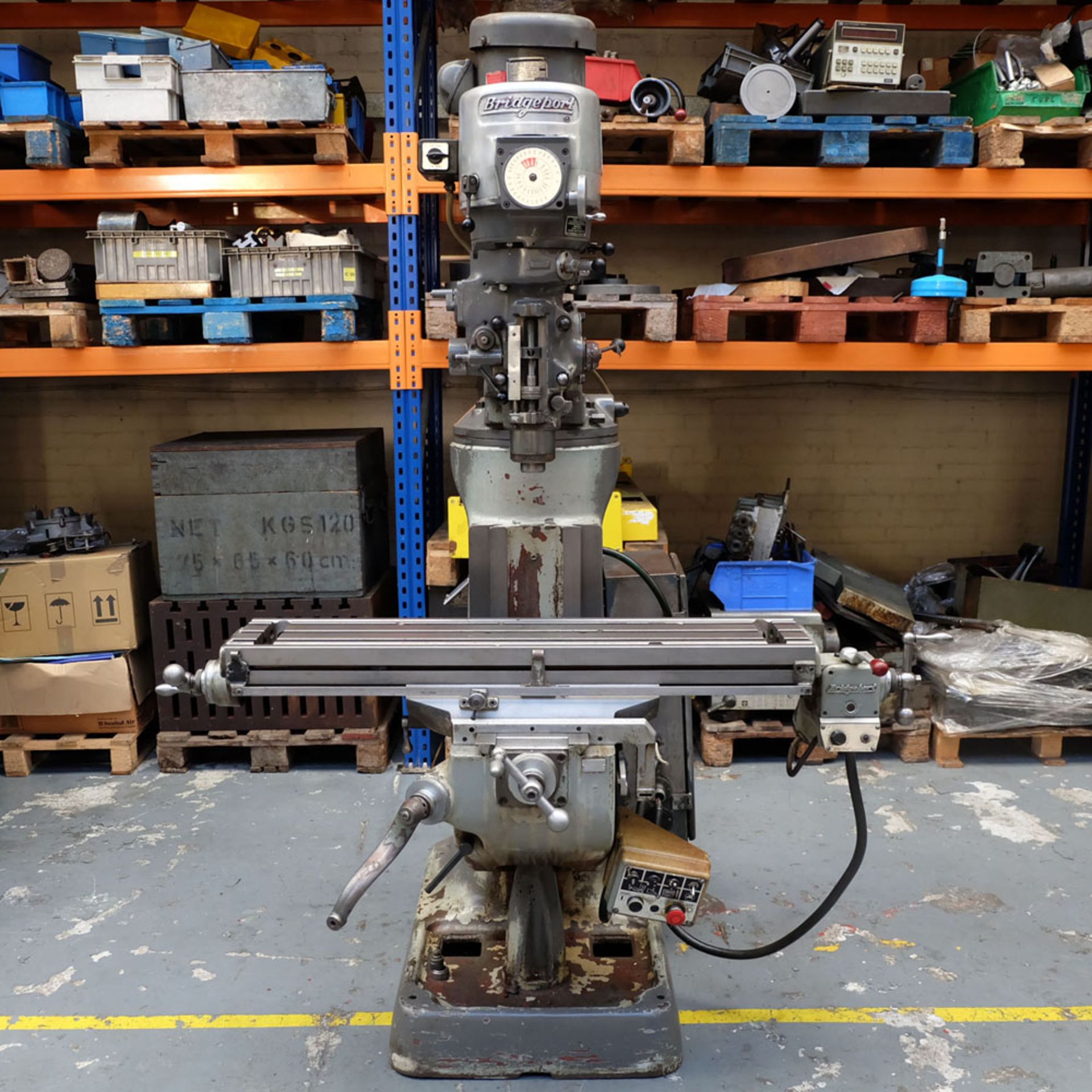Bridgeport 2HP Vari-Speed Head Turret Mill. Table Size 42" x 9". Spindle Taper R8. - Image 2 of 13