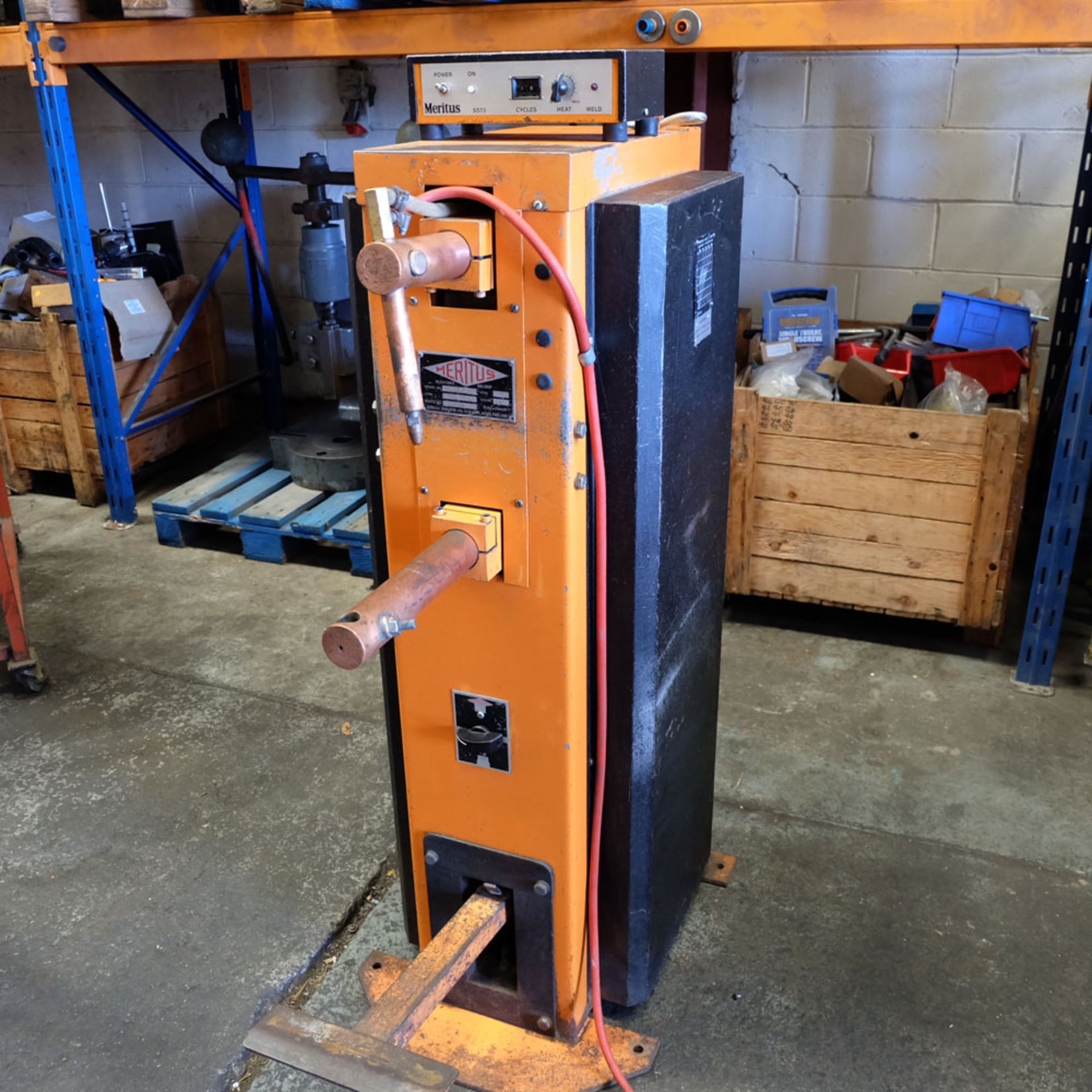 Meritus Type RPS 15A. Floor Standing Sheet Metal Spot Welder. Max KVA 15.