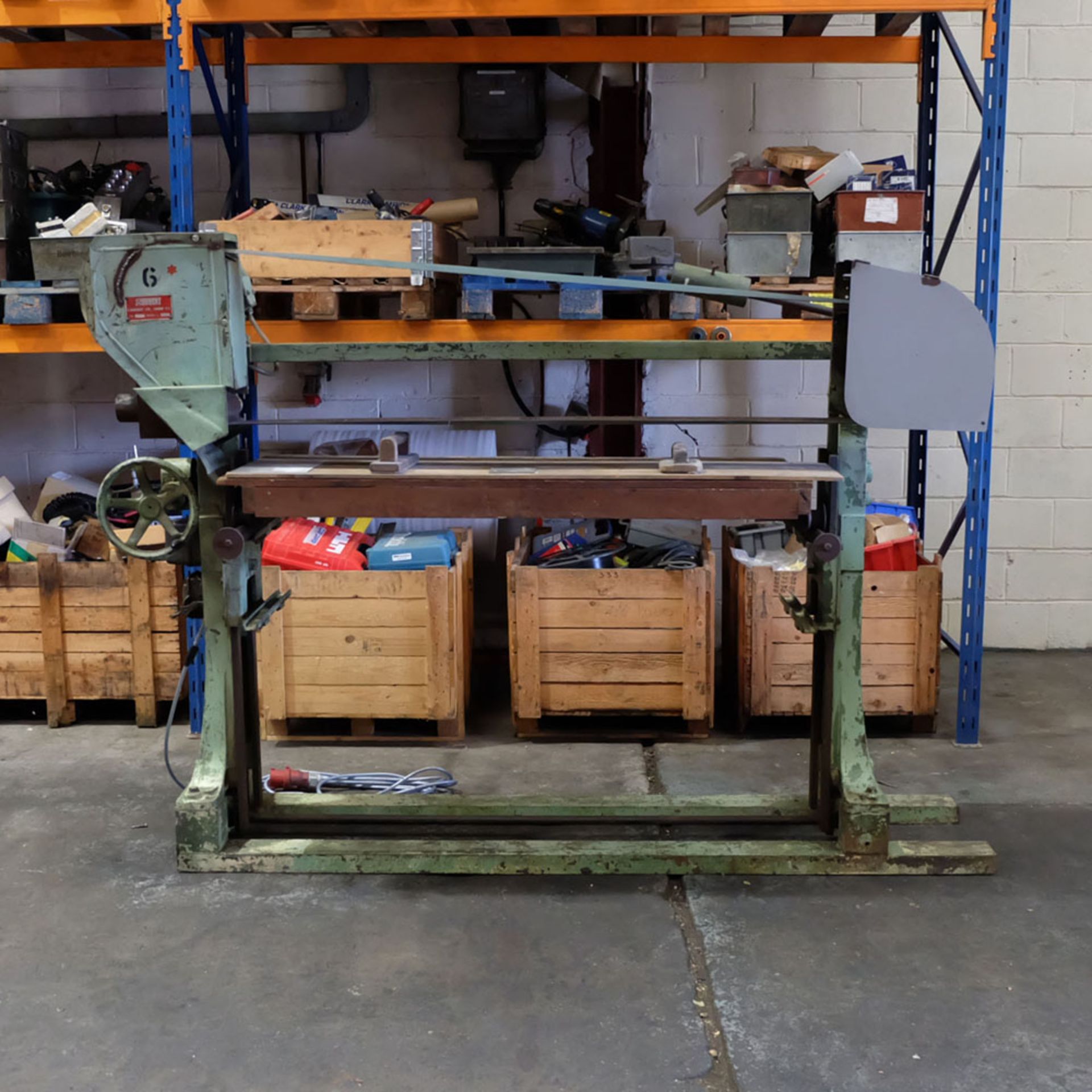 Schubert Type BSKL Belt Sanding Machine. Table Size Approx 62" x 24". Belt Width Approx 6".