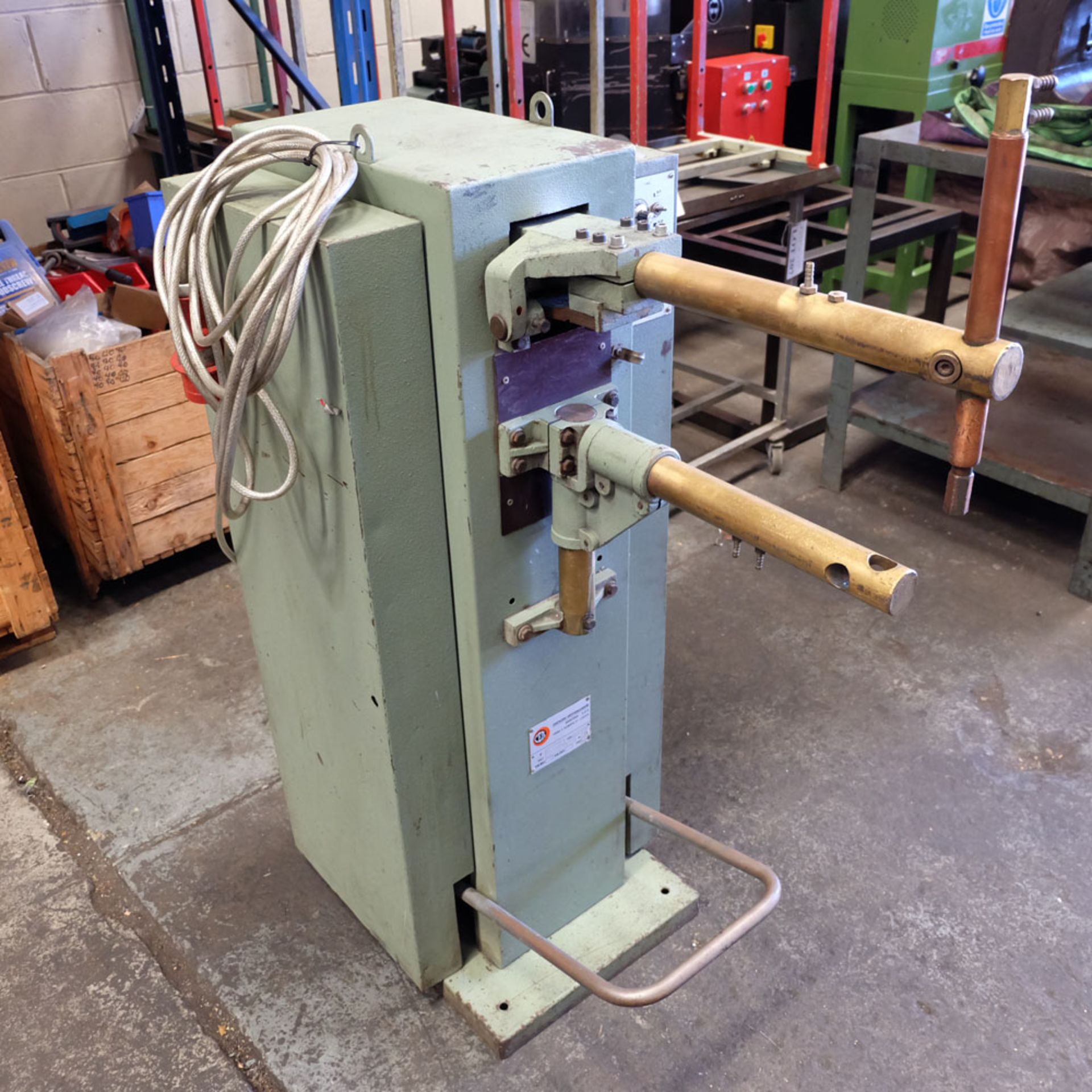 CEA KLF120. Floor Standing Sheet Metal Spot Welding Machine. Max KW 20. Throat 18".