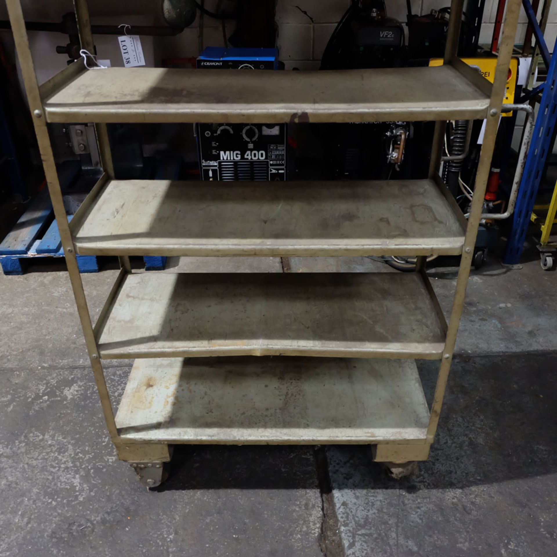 Steel Shelves. Shelf Size Approx 35 1/2" x 15 . Overall Height 60". - Image 4 of 5