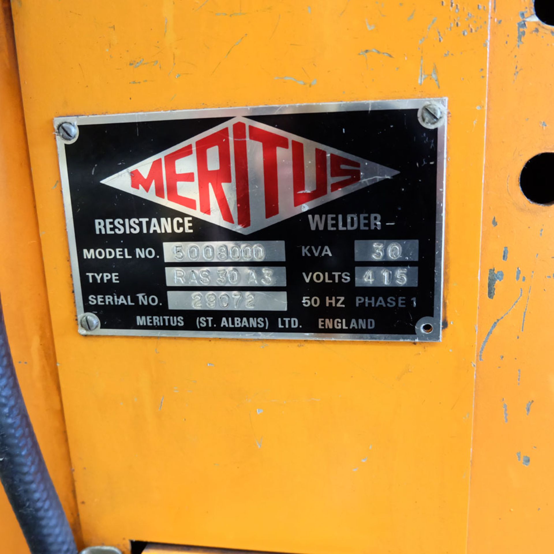 Meritus 30kva Spot Welder. Air Operated. Micro 8 Control. - Image 3 of 10