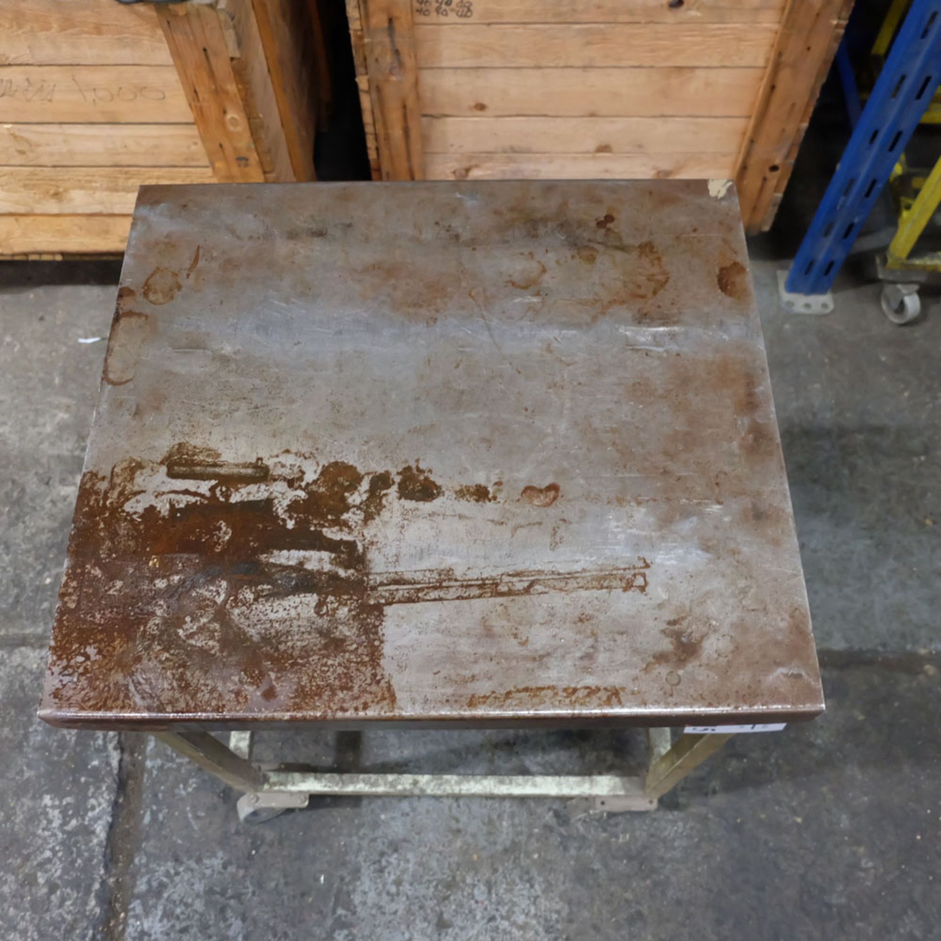 Mobile Steel Table on Castors. Approx Working Height 740mm. Approx Surface Size 570mm x 510mm. - Image 2 of 3