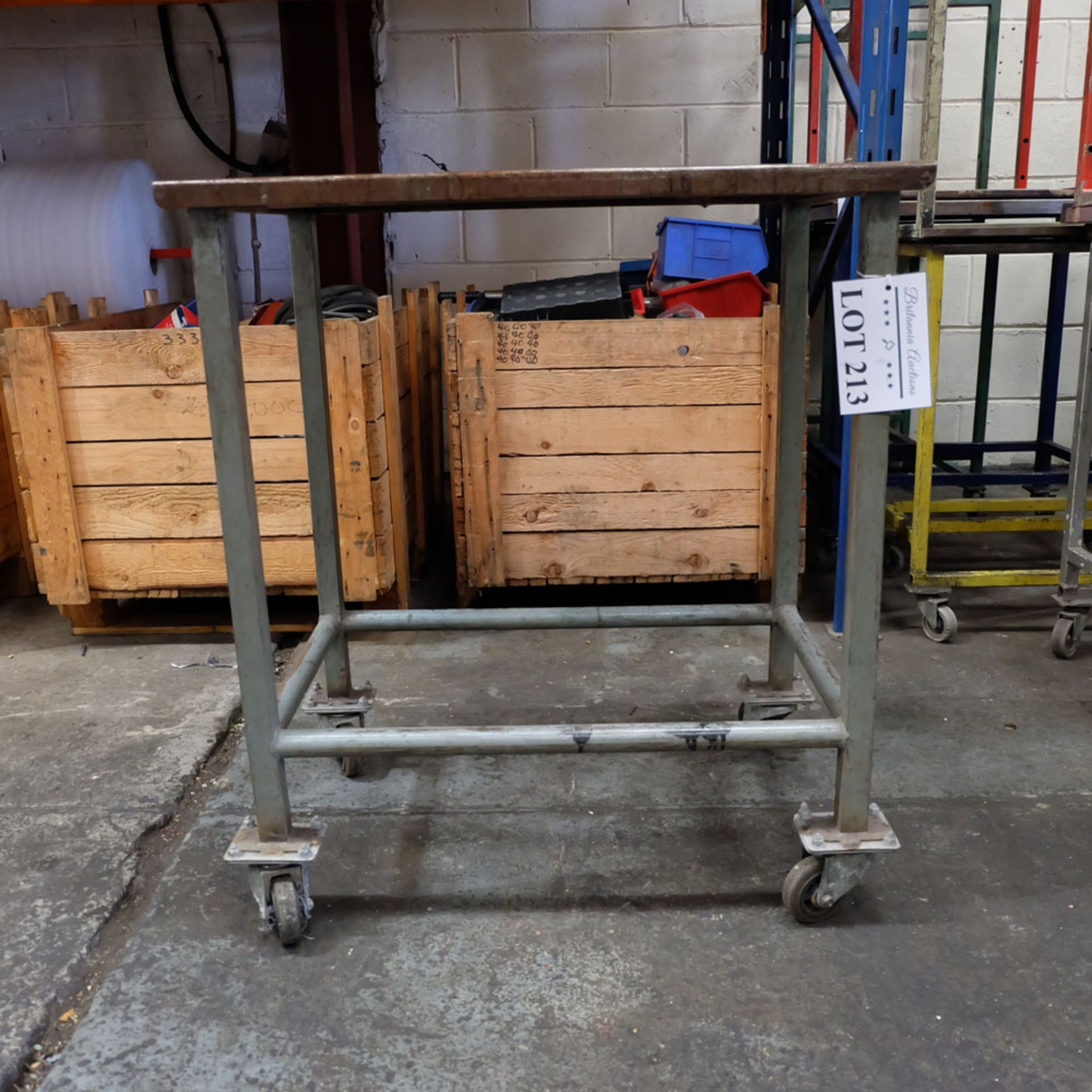Mobile Steel Table on Castors. Approx Working Height 840mm. Approx Surface Size 750mm x 500mm. - Image 3 of 3