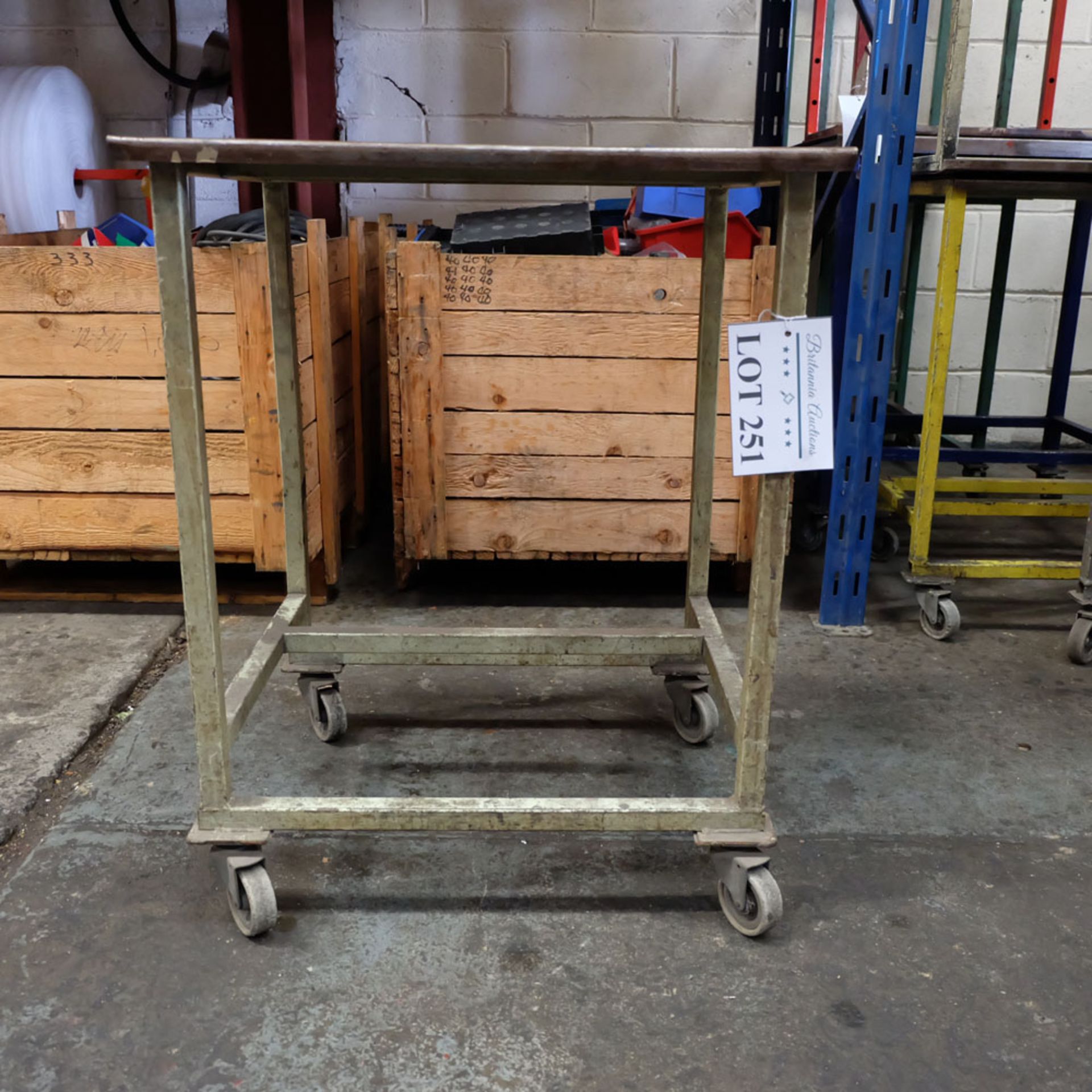 Mobile Steel Table on Castors. Approx Working Height 750mm. Approx Surface Size 610mm x 500mm. - Image 3 of 3